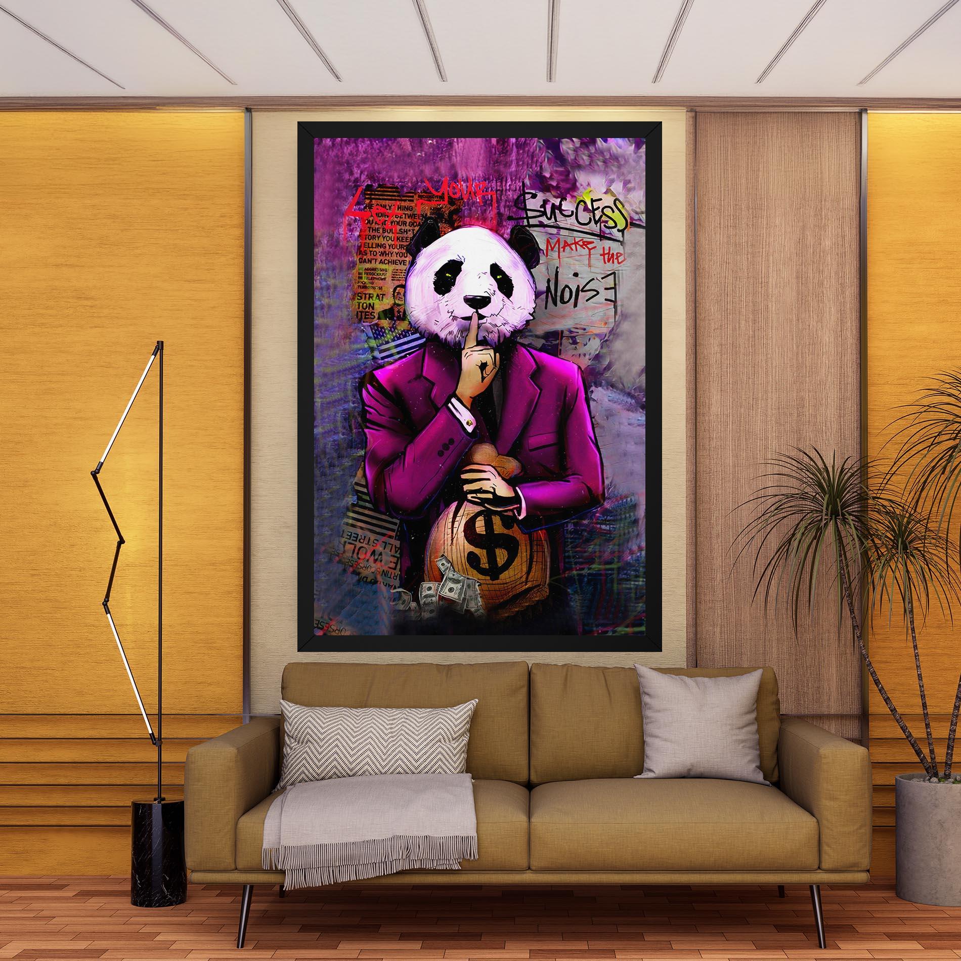 Vászonkép Silence Panda mockup 9