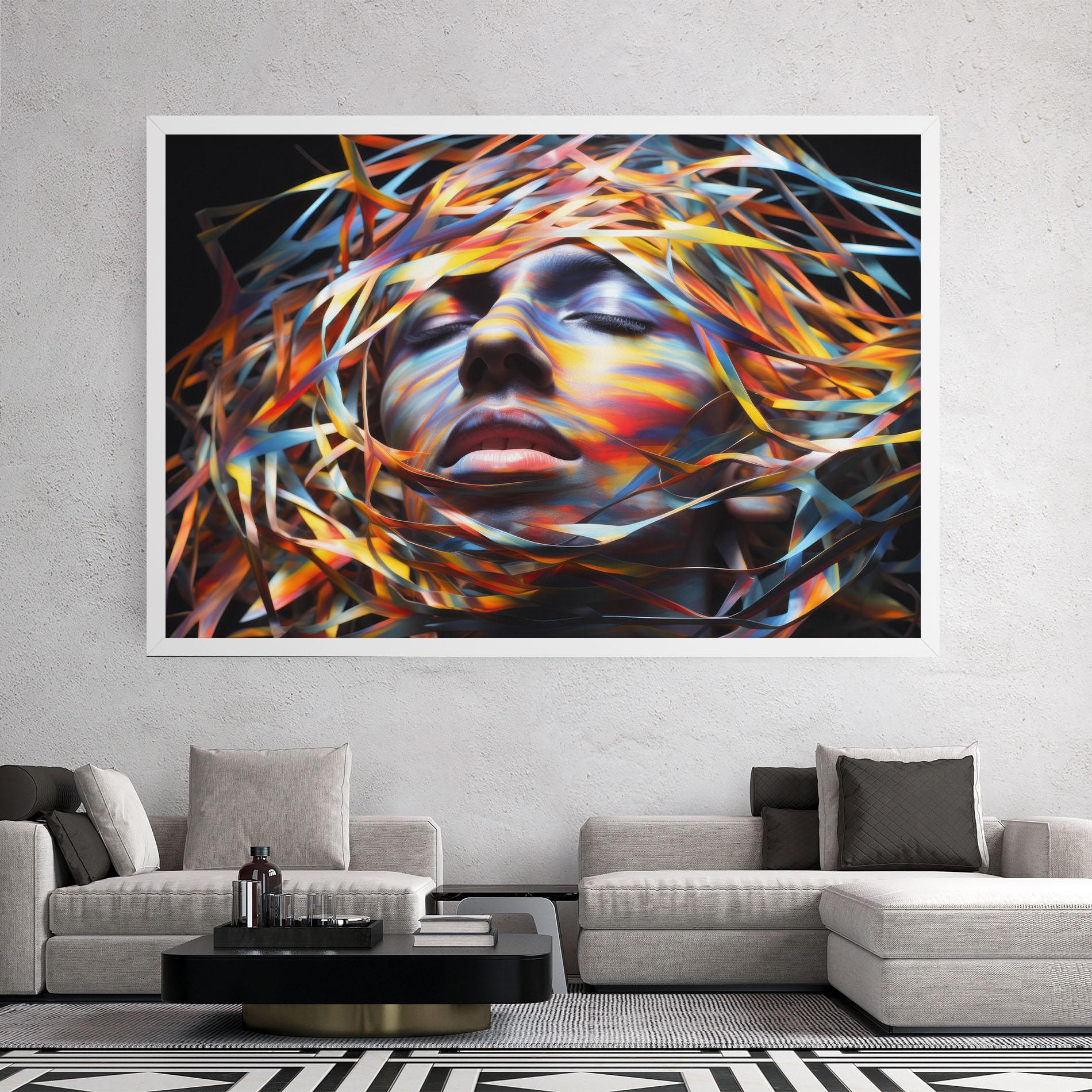 Vászonkép Colorful Ribbons Hair mockup 2