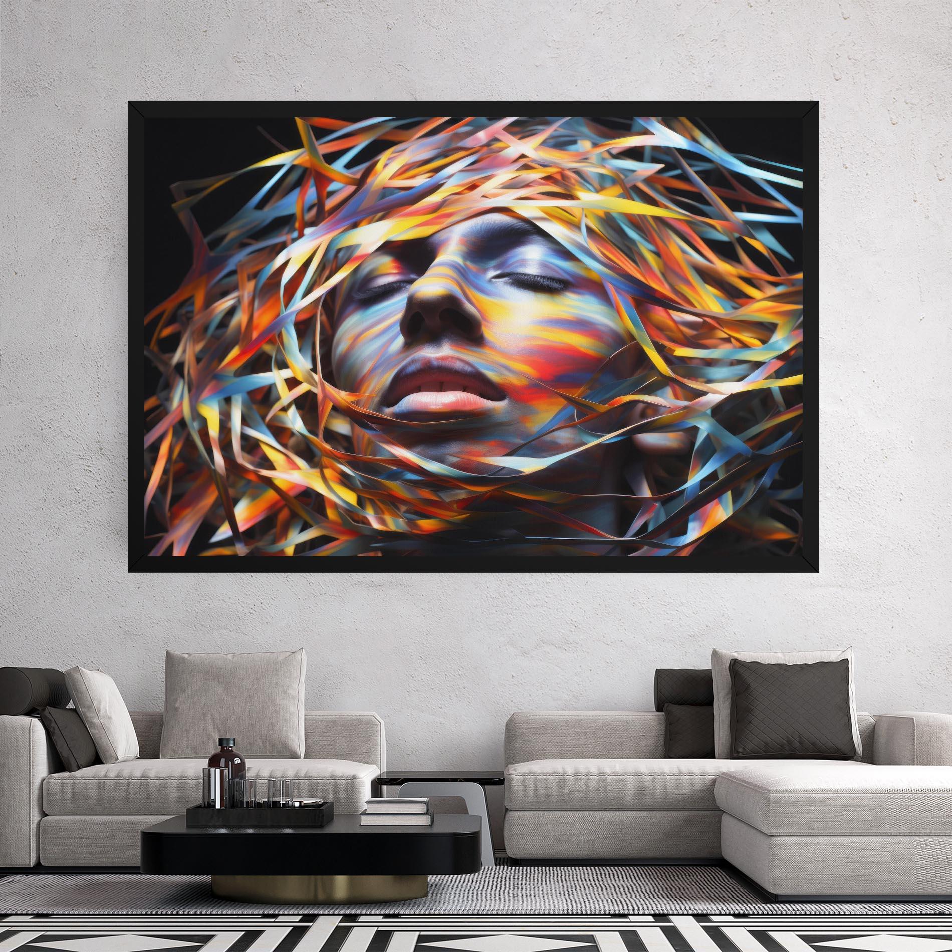 Vászonkép Colorful Ribbons Hair mockup 2