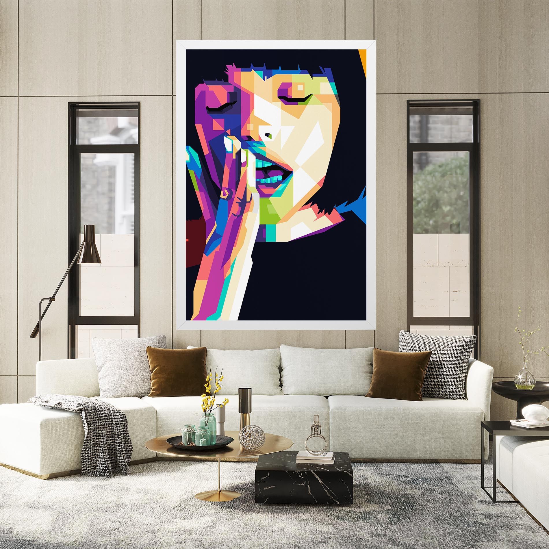 Polygonal Pretty Girl mockup 2