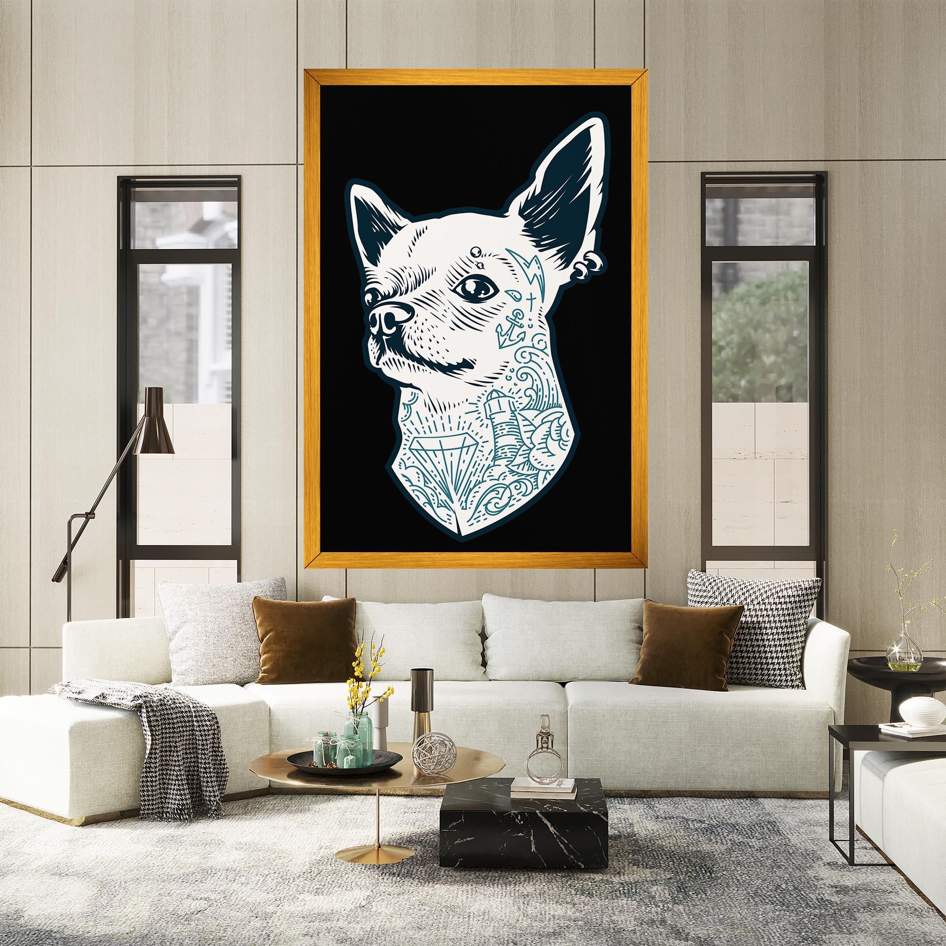 Vászonkép Chihuahua Tattoo mockup 2