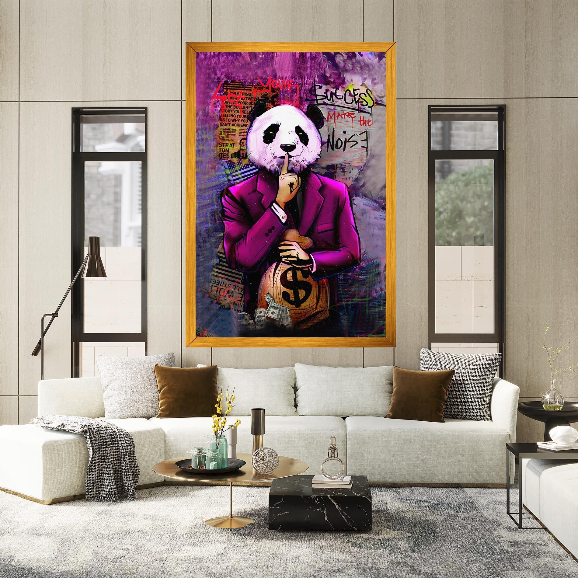 Vászonkép Silence Panda mockup 2