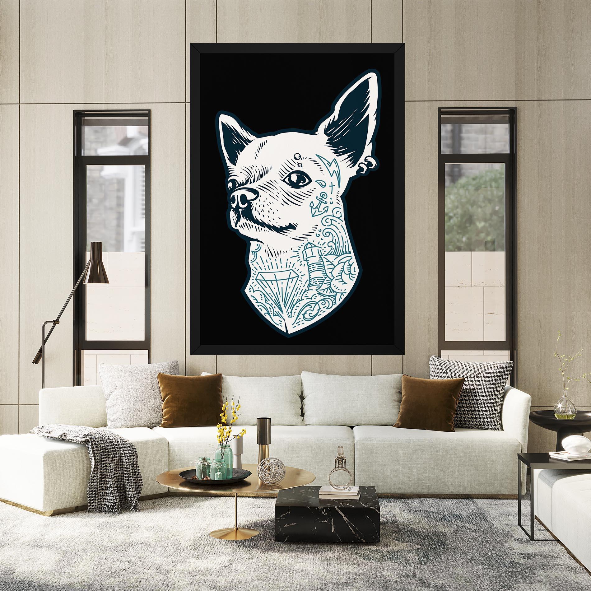 Vászonkép Chihuahua Tattoo mockup 2