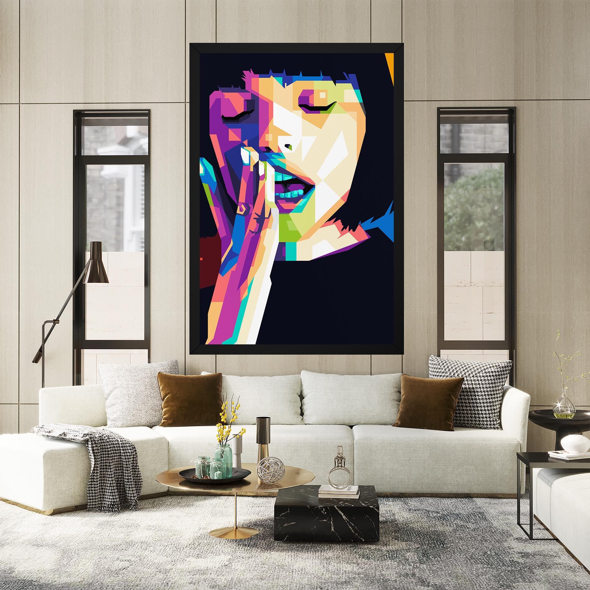 Polygonal Pretty Girl mockup 2