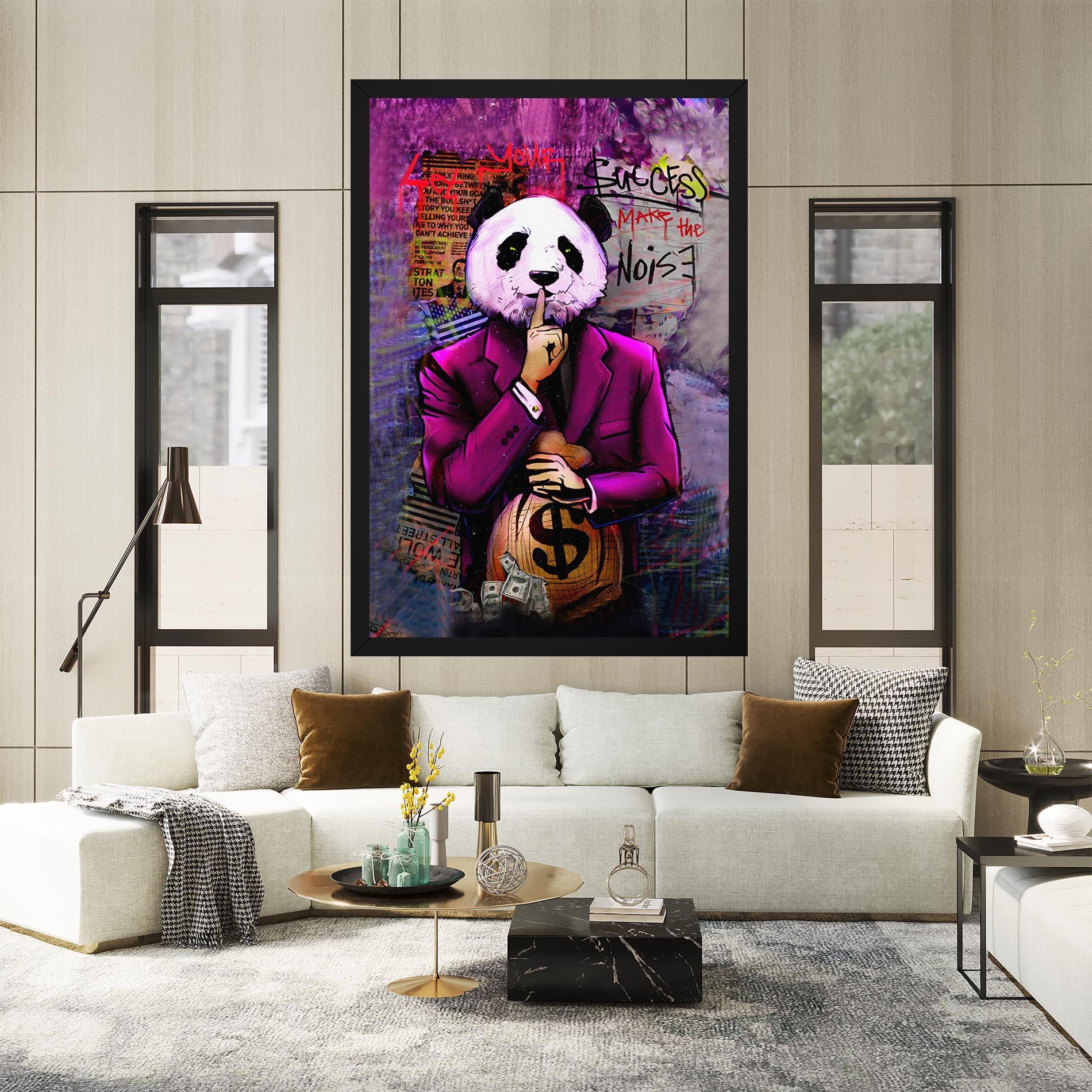 Vászonkép Silence Panda mockup 2
