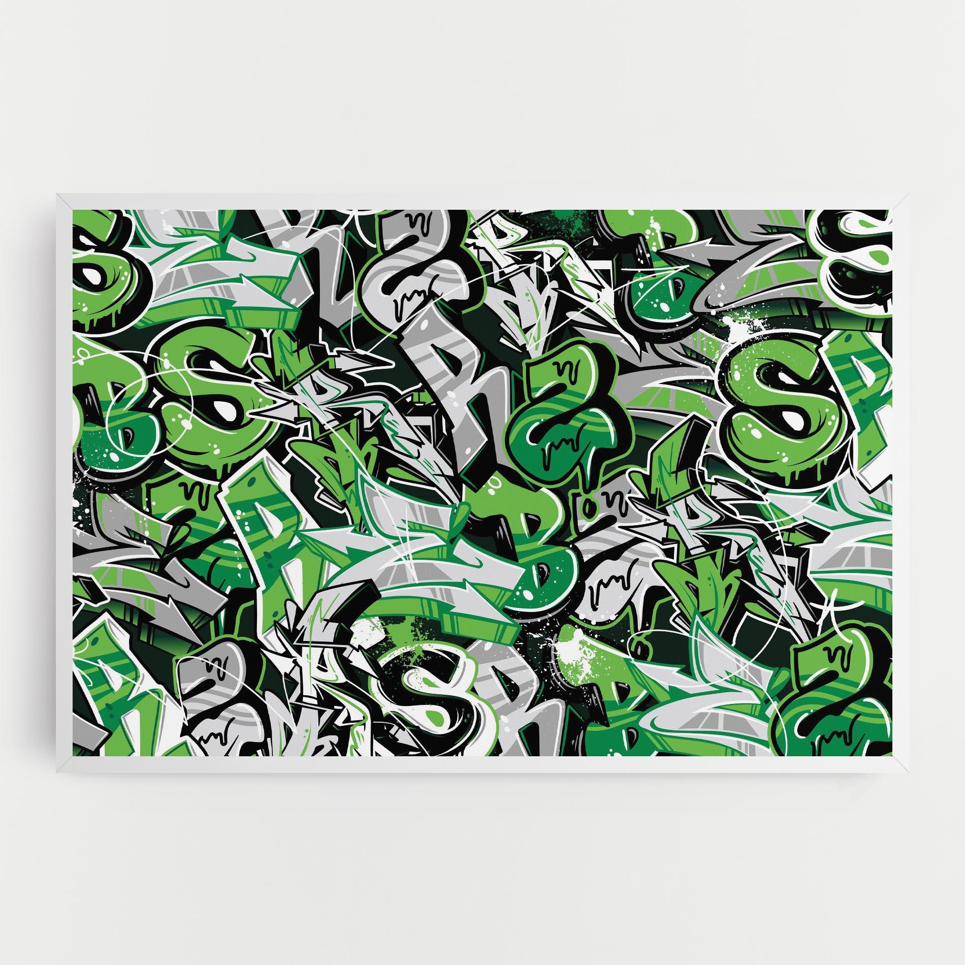 Vászonkép Green Graffiti Letters mockup 0