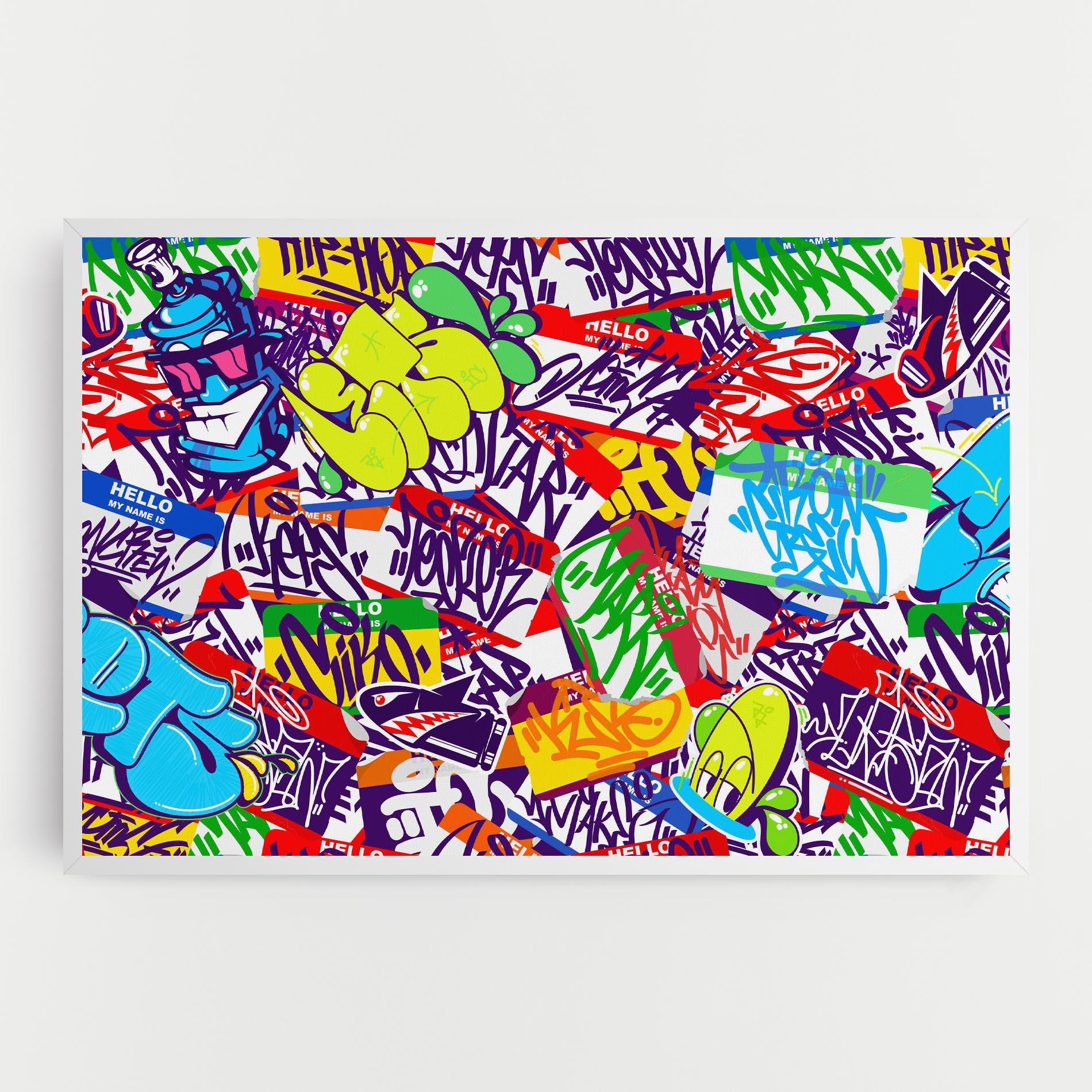 Vászonkép Hello Graffiti Name mockup 0