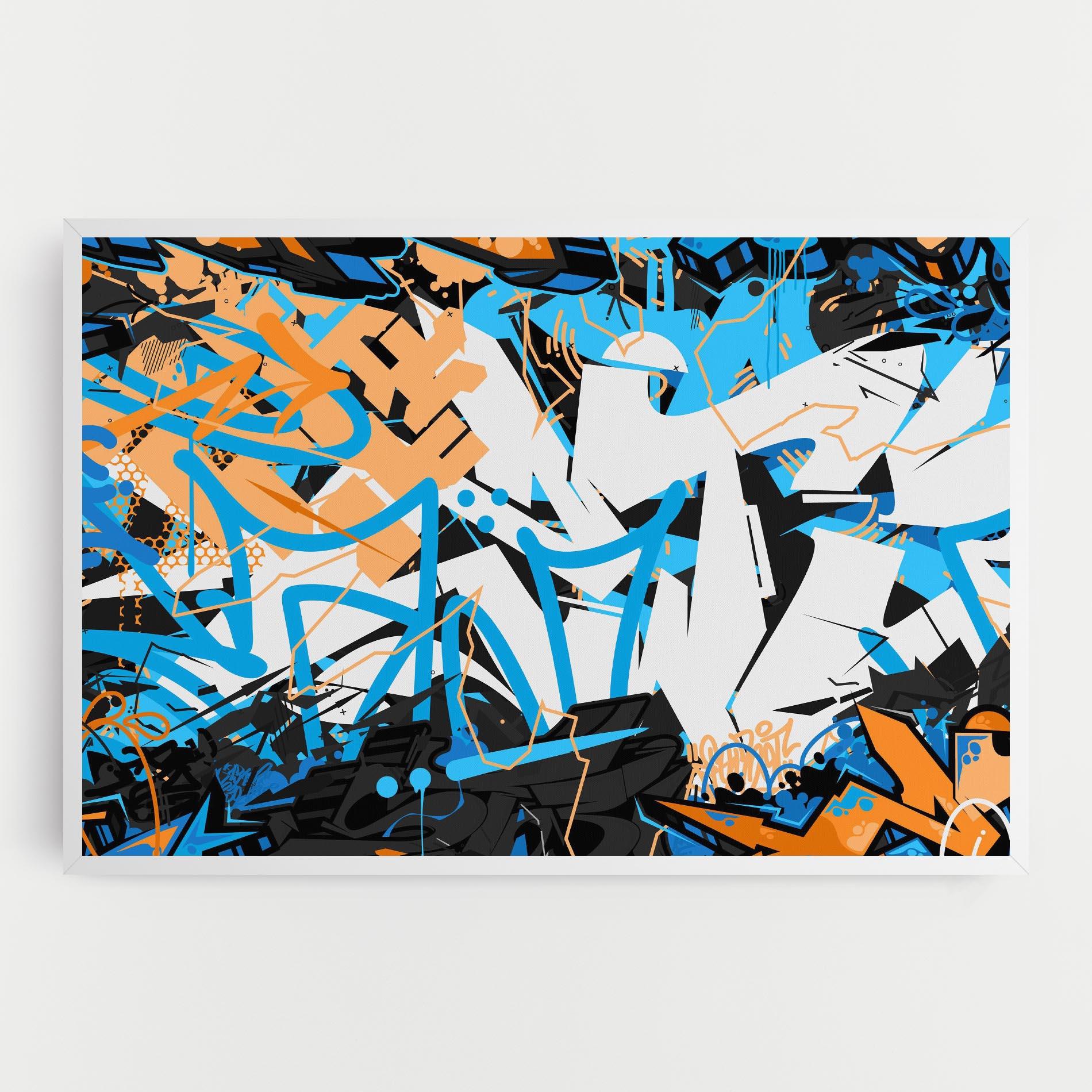 Vászonkép White Orange Graffiti mockup 0