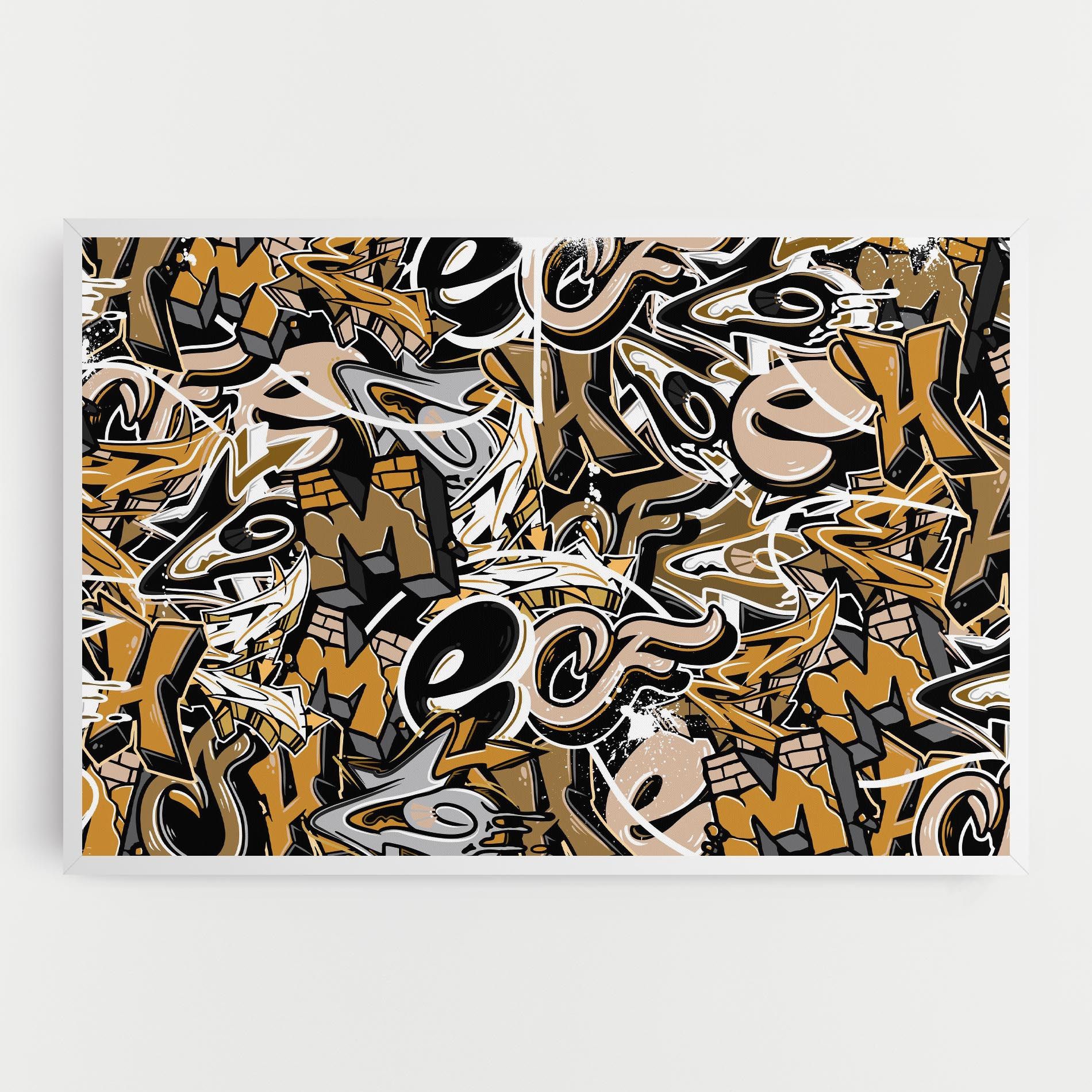 Yellow White Graffiti mockup 0