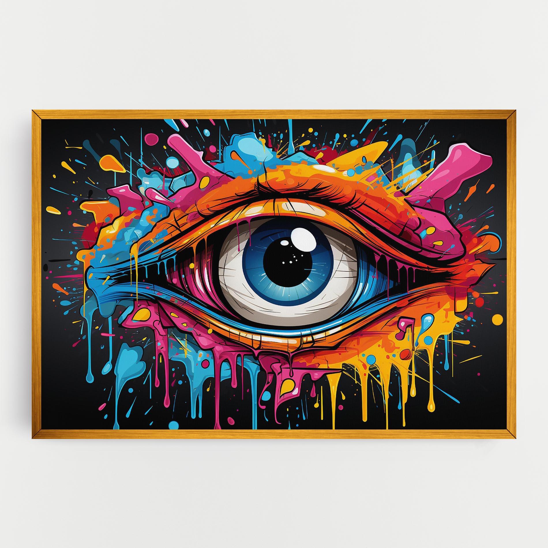 Vászonkép Graffitistyle Eye mockup 0