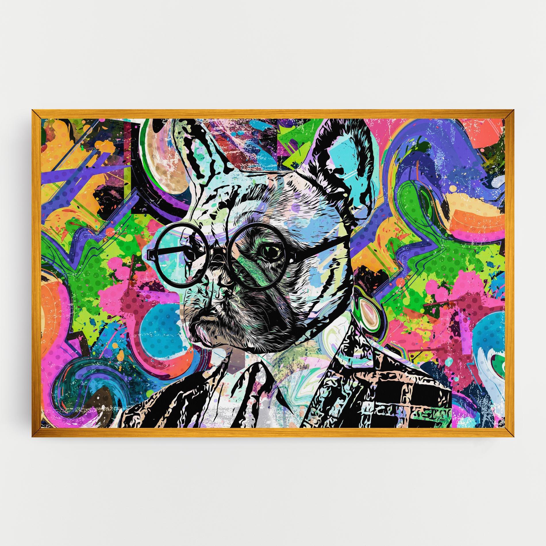 Vászonkép Graffity Bulldog mockup 0