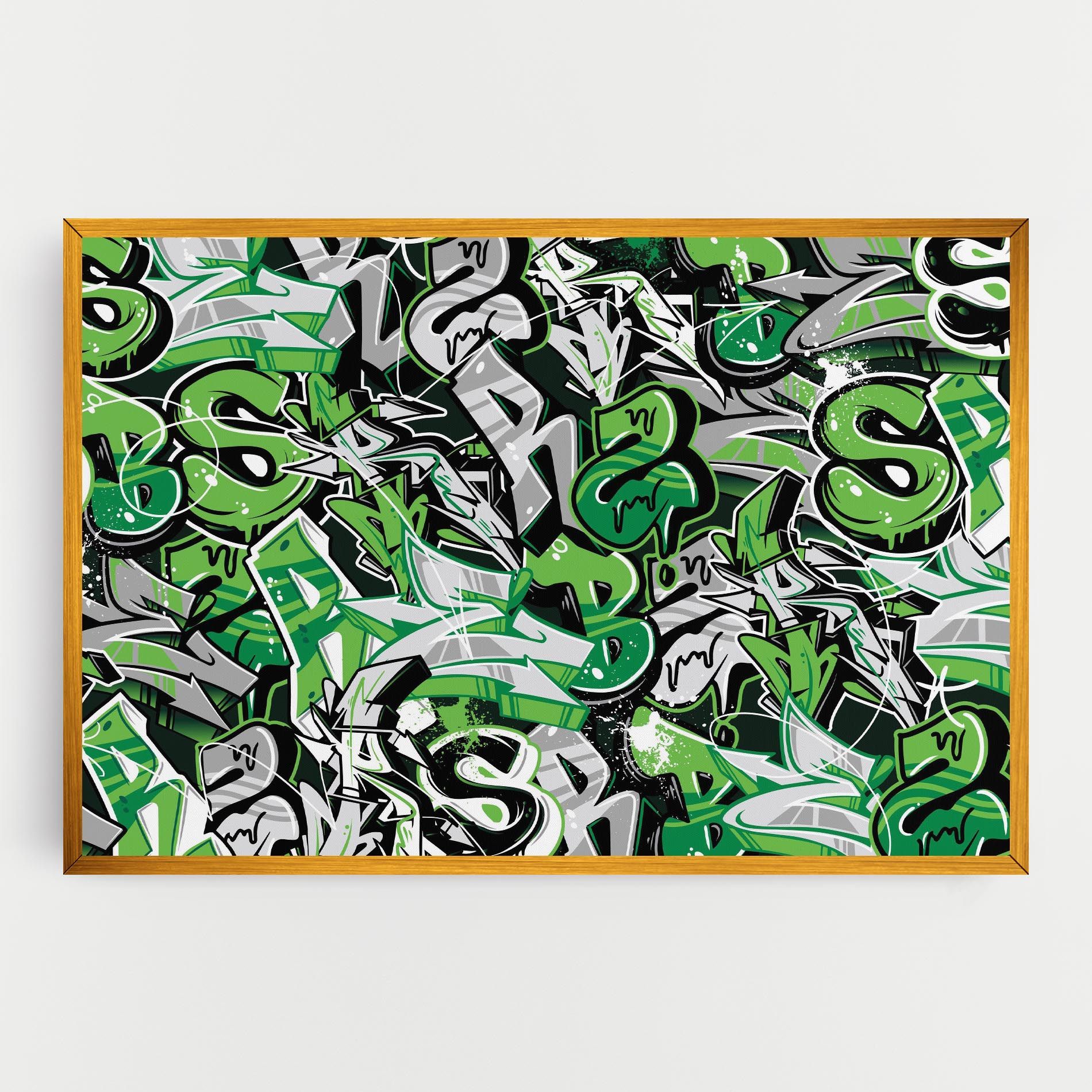 Green Graffiti Letters mockup 0