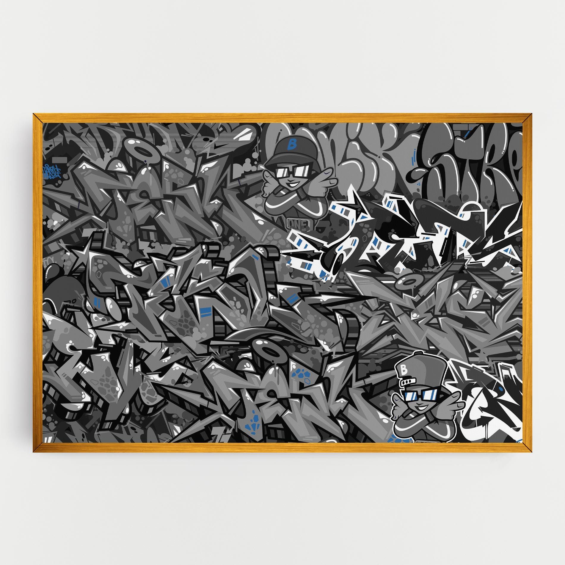 Grey Blue Graffiti mockup 0