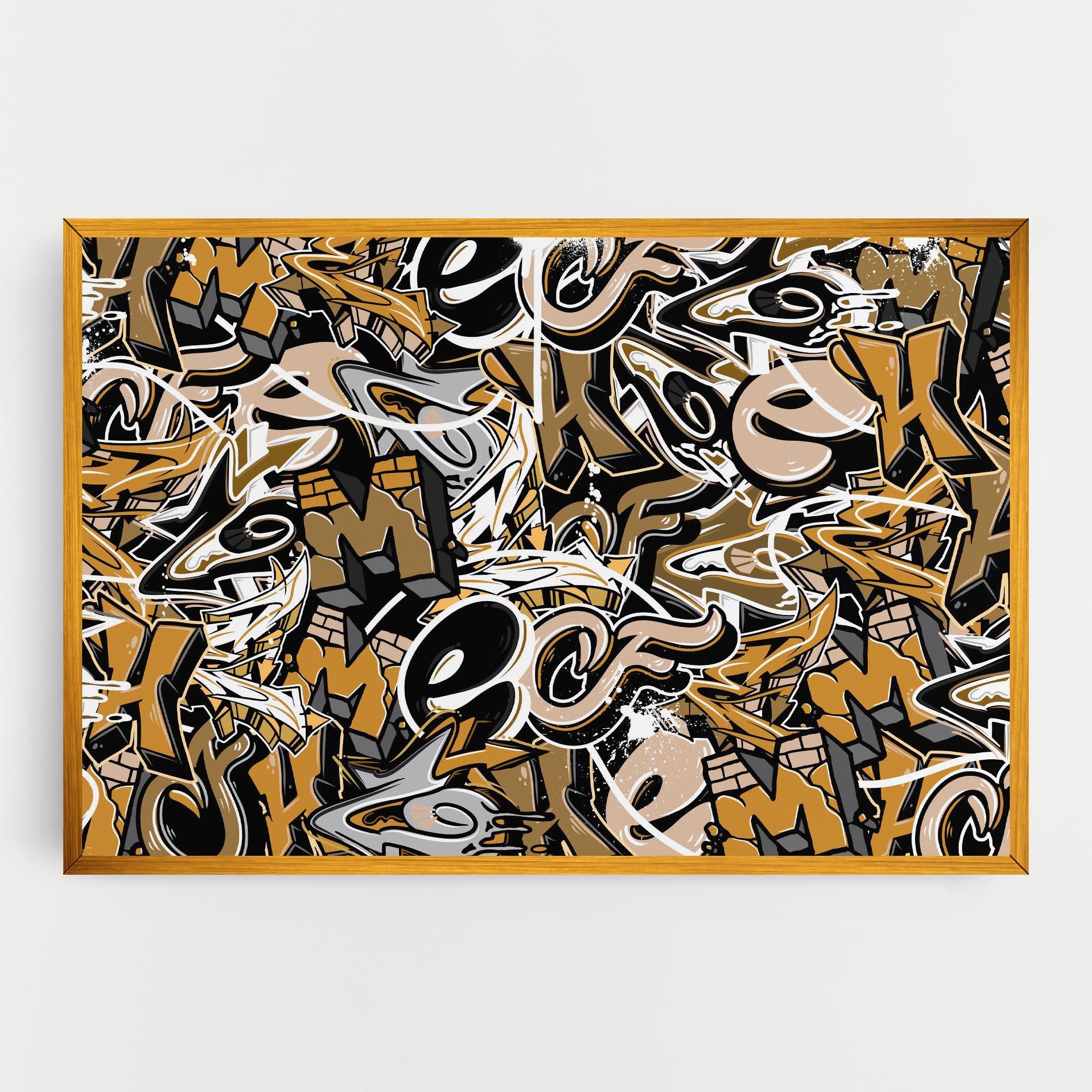 Vászonkép Yellow White Graffiti mockup 0