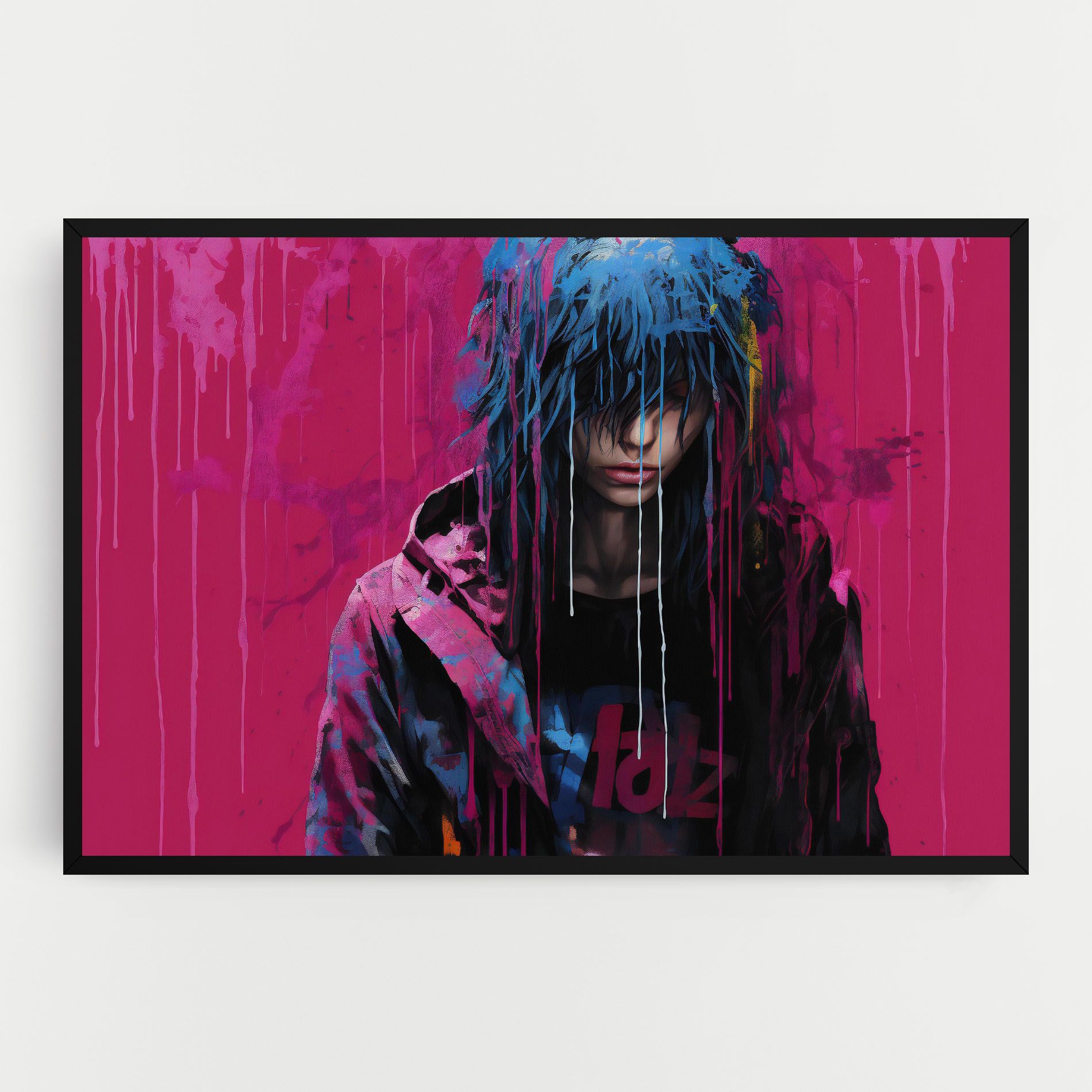 Blue Pink Falling Paint mockup 0