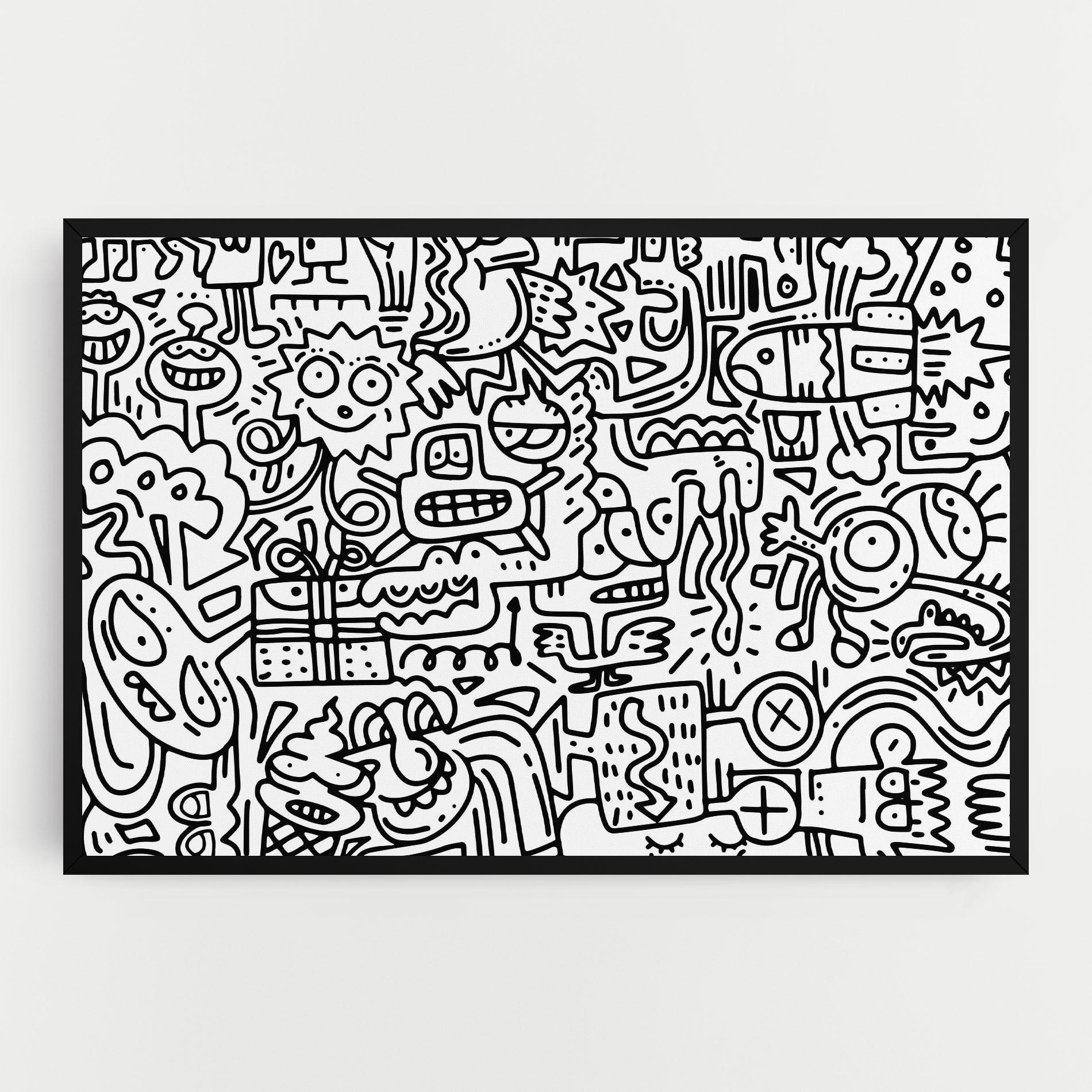 Vászonkép Doodle Black Line mockup 0