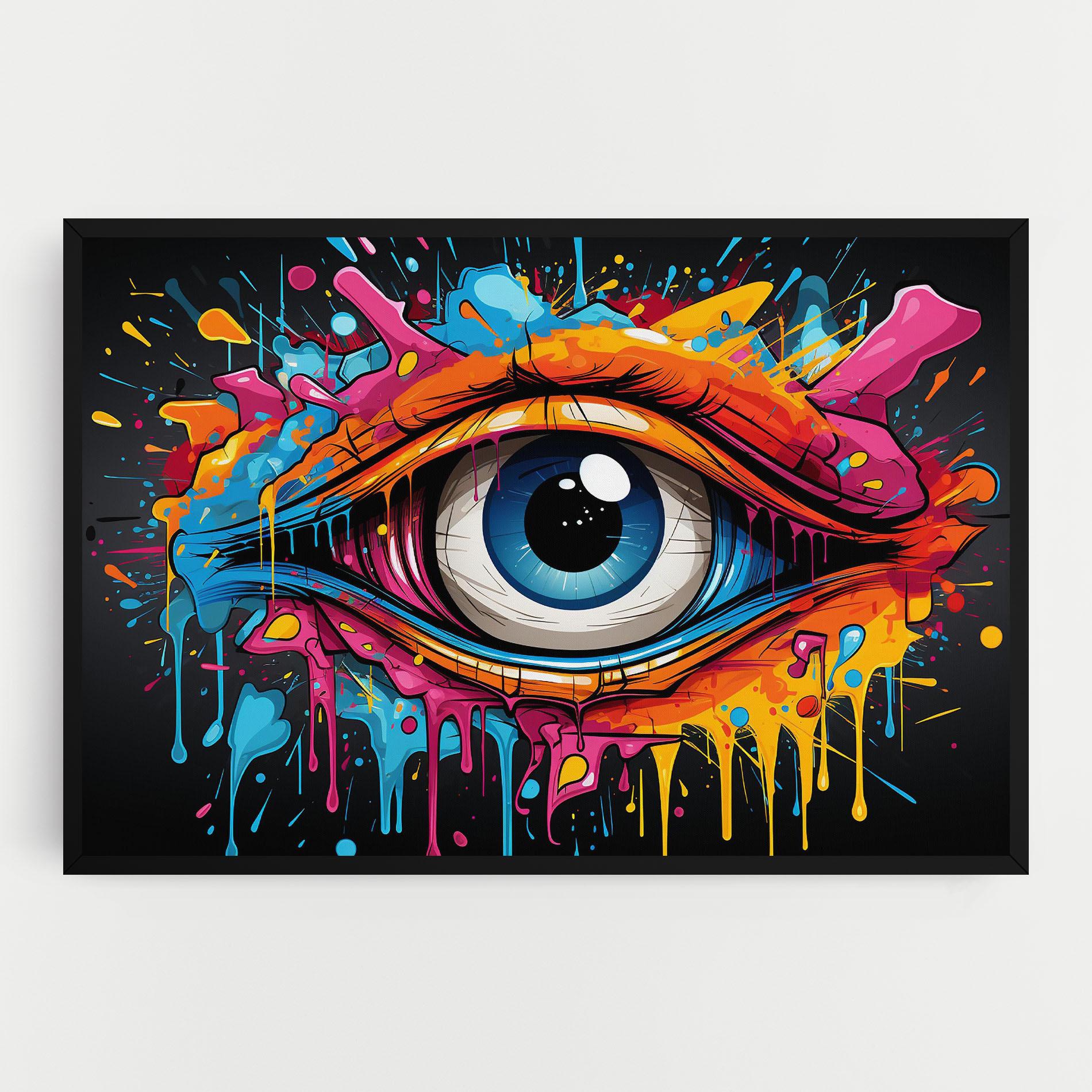 Vászonkép Graffitistyle Eye mockup 0