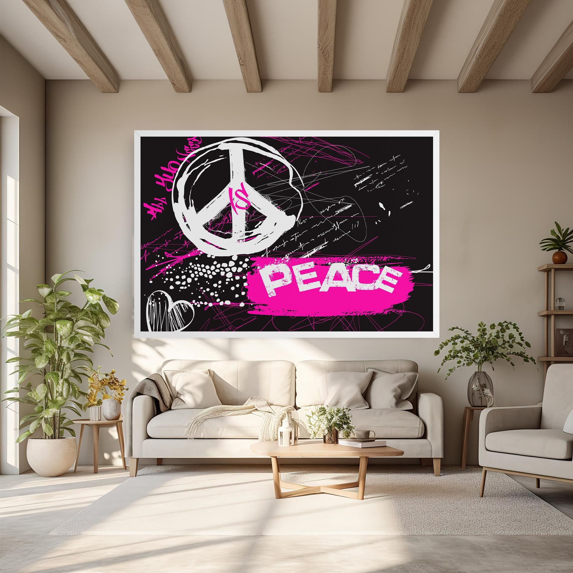 Graffiti Pink Peace mockup 6