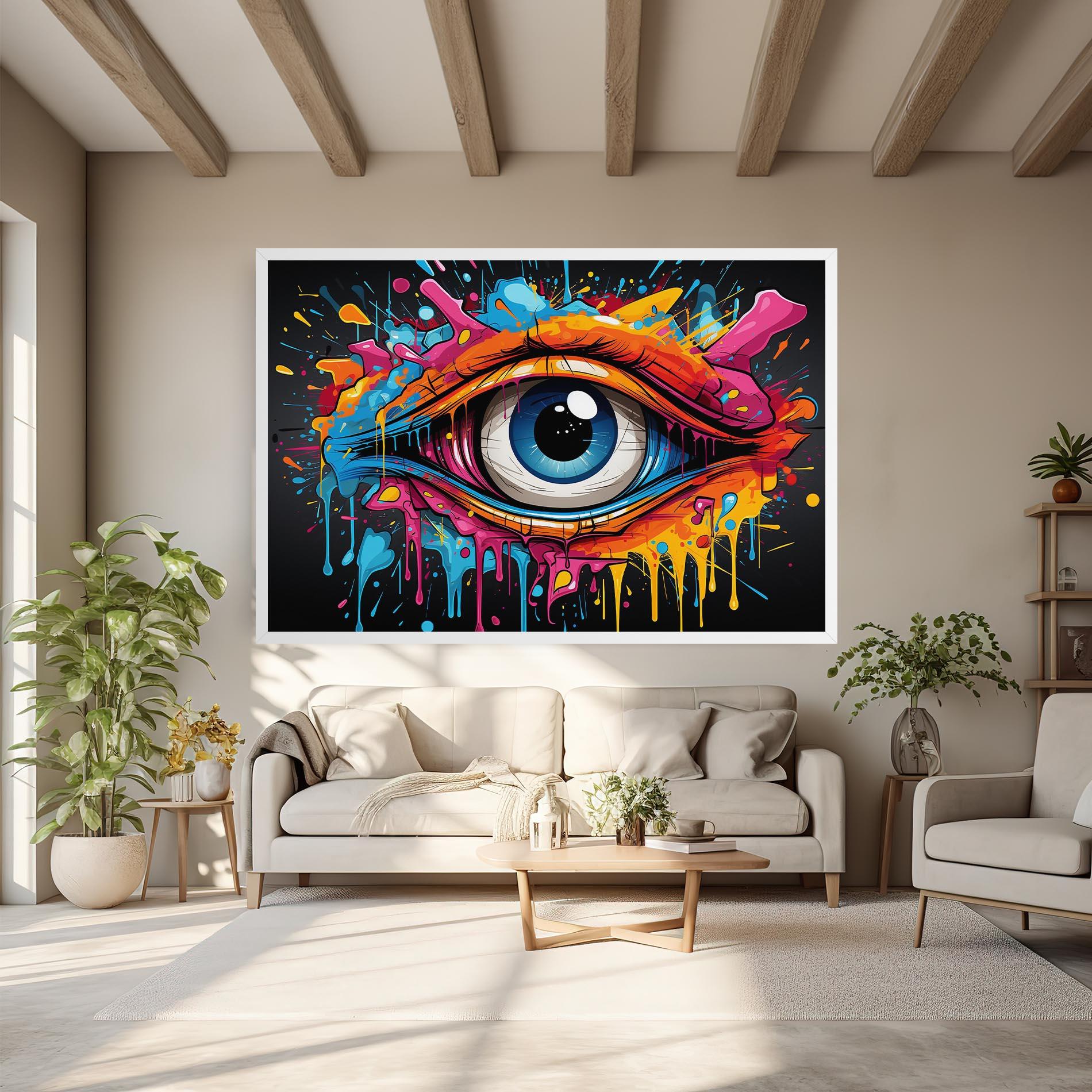 Vászonkép Graffitistyle Eye mockup 6
