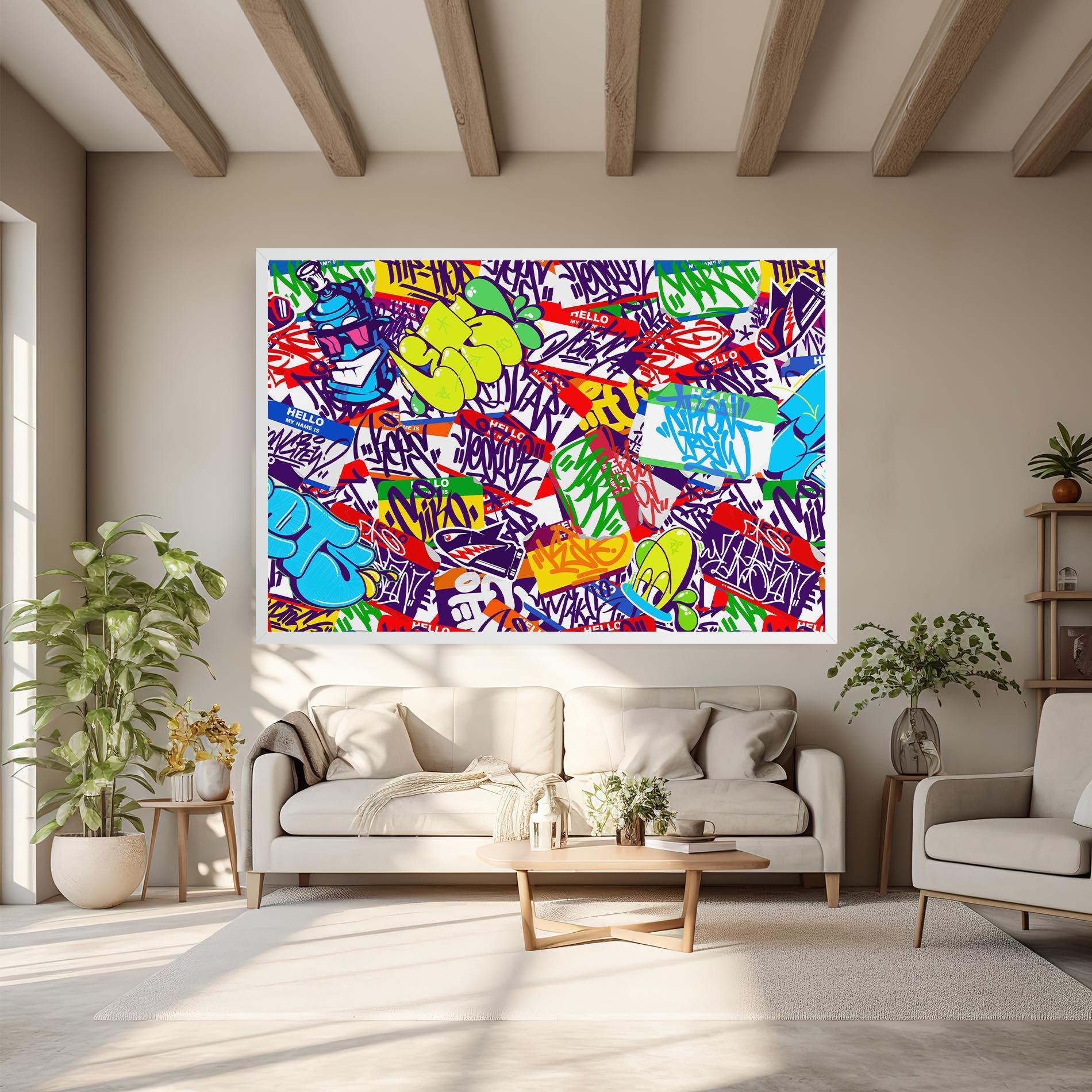Vászonkép Hello Graffiti Name mockup 6