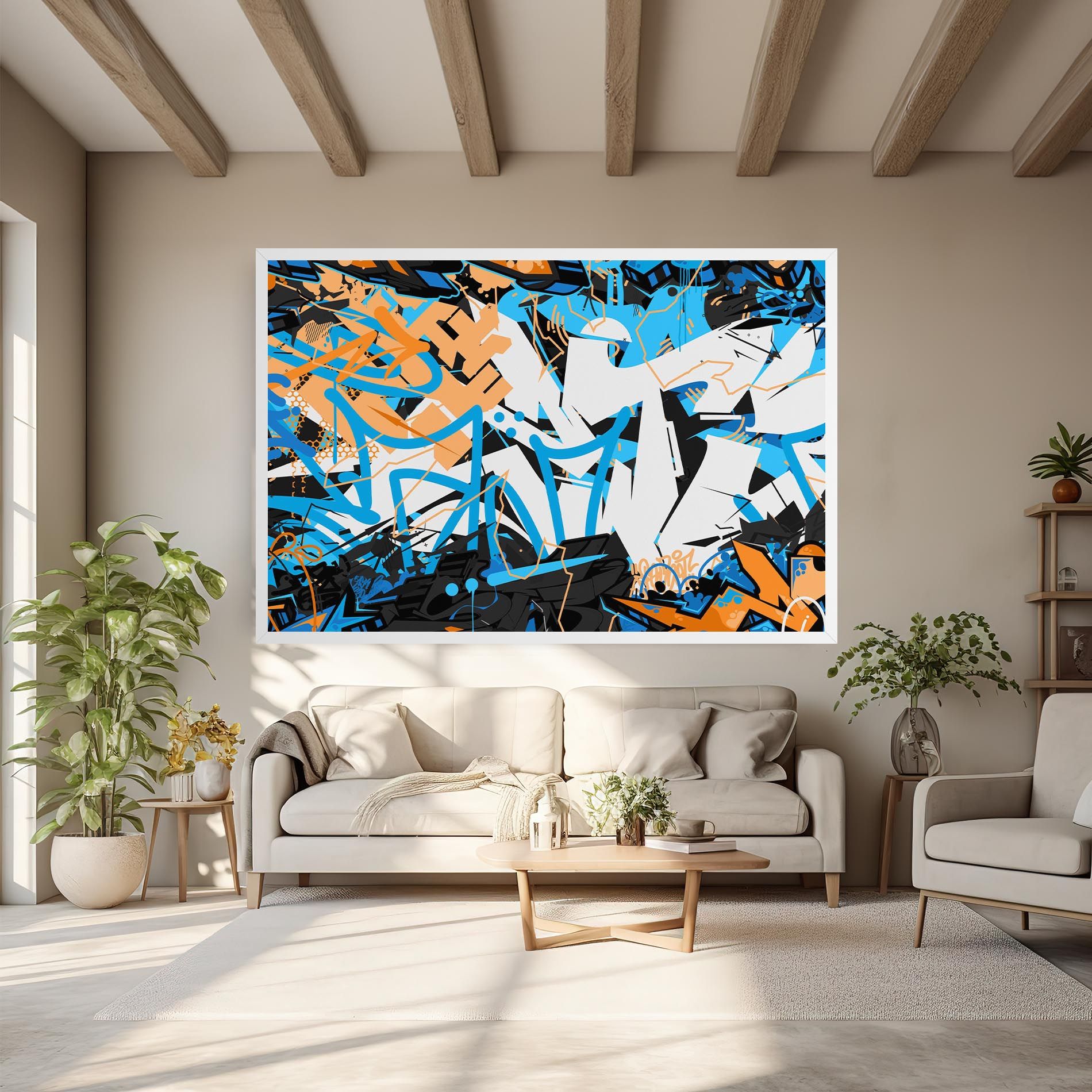 White Orange Graffiti mockup 6