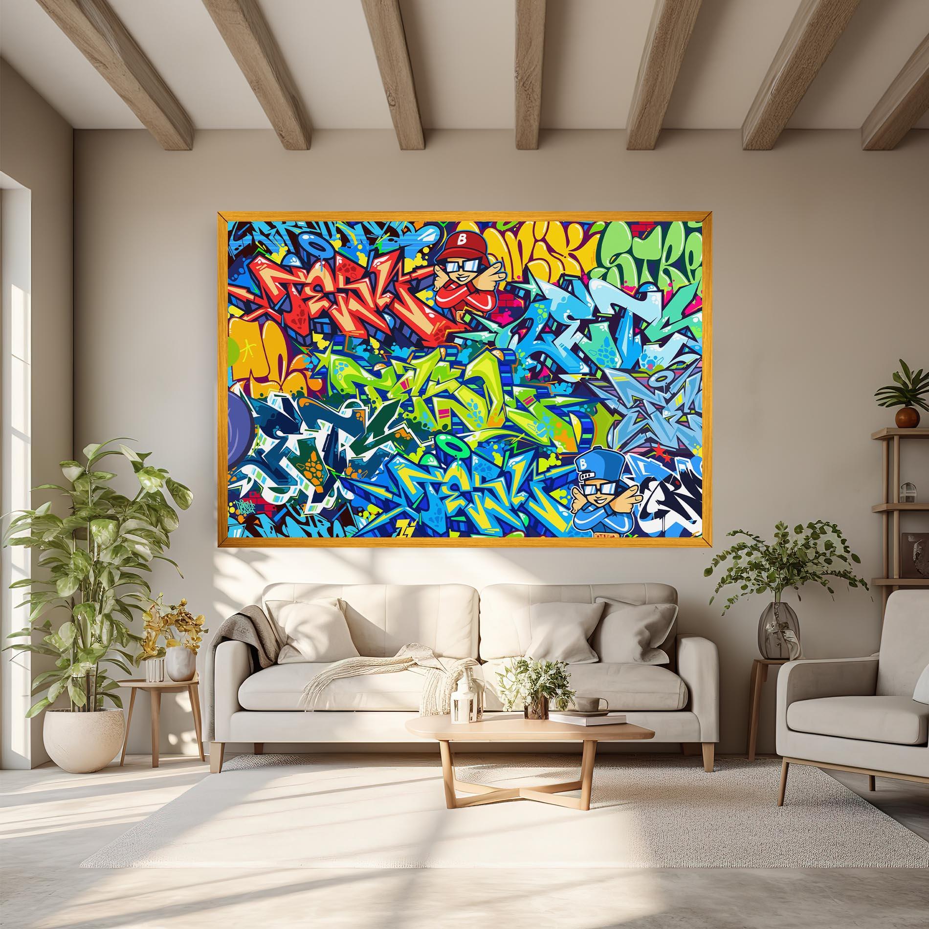 Vászonkép Colorful Graffiti mockup 6