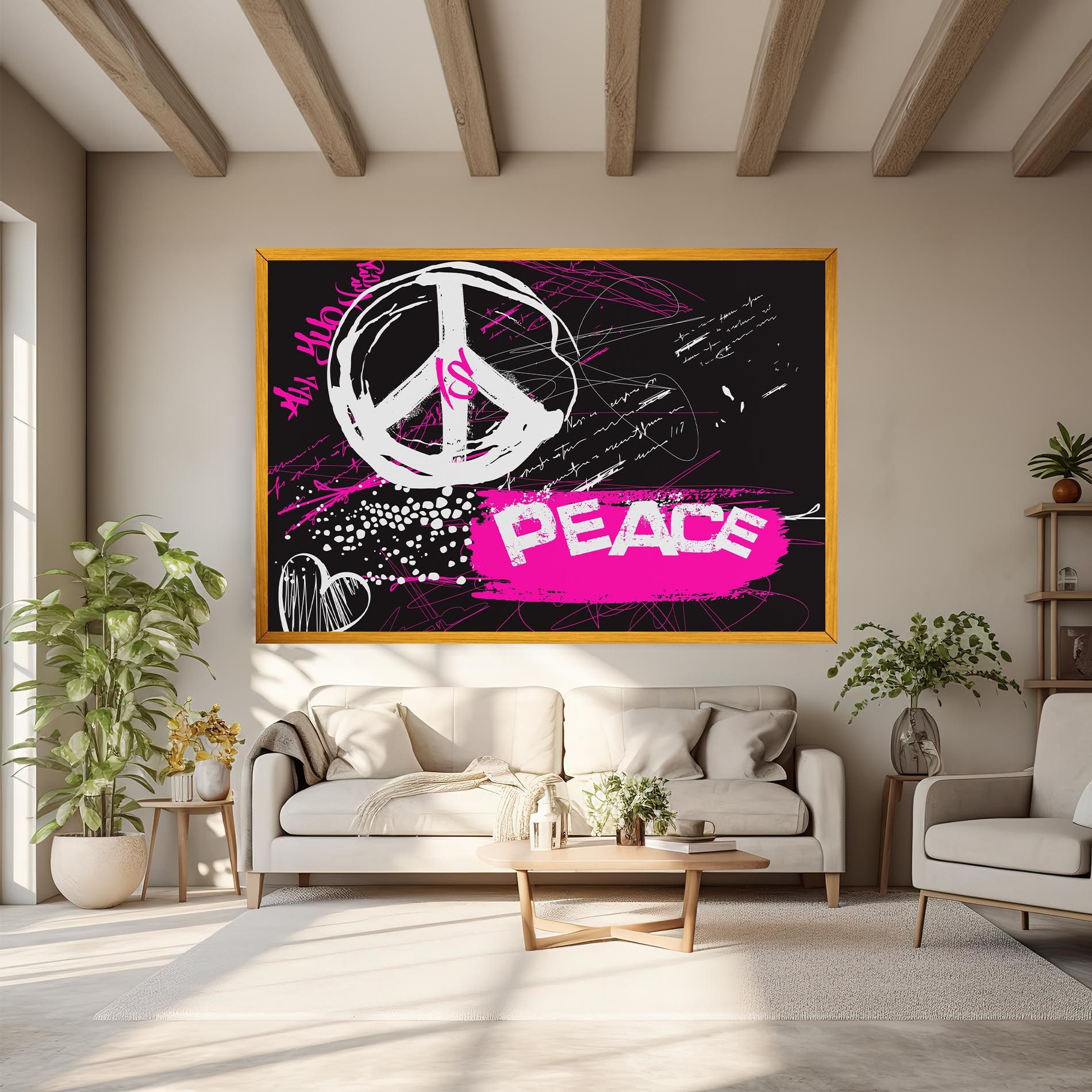 Graffiti Pink Peace mockup 6