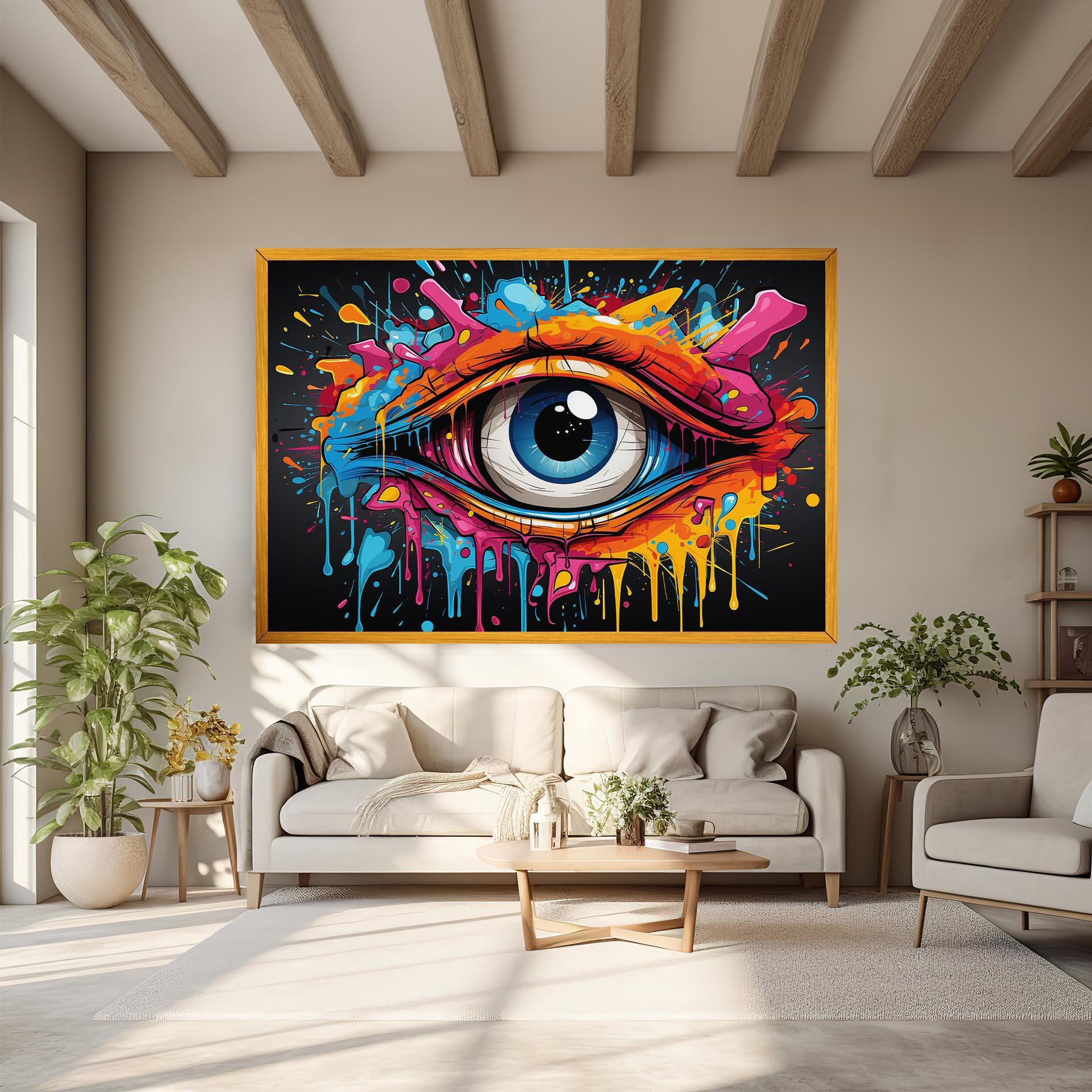Vászonkép Graffitistyle Eye mockup 6