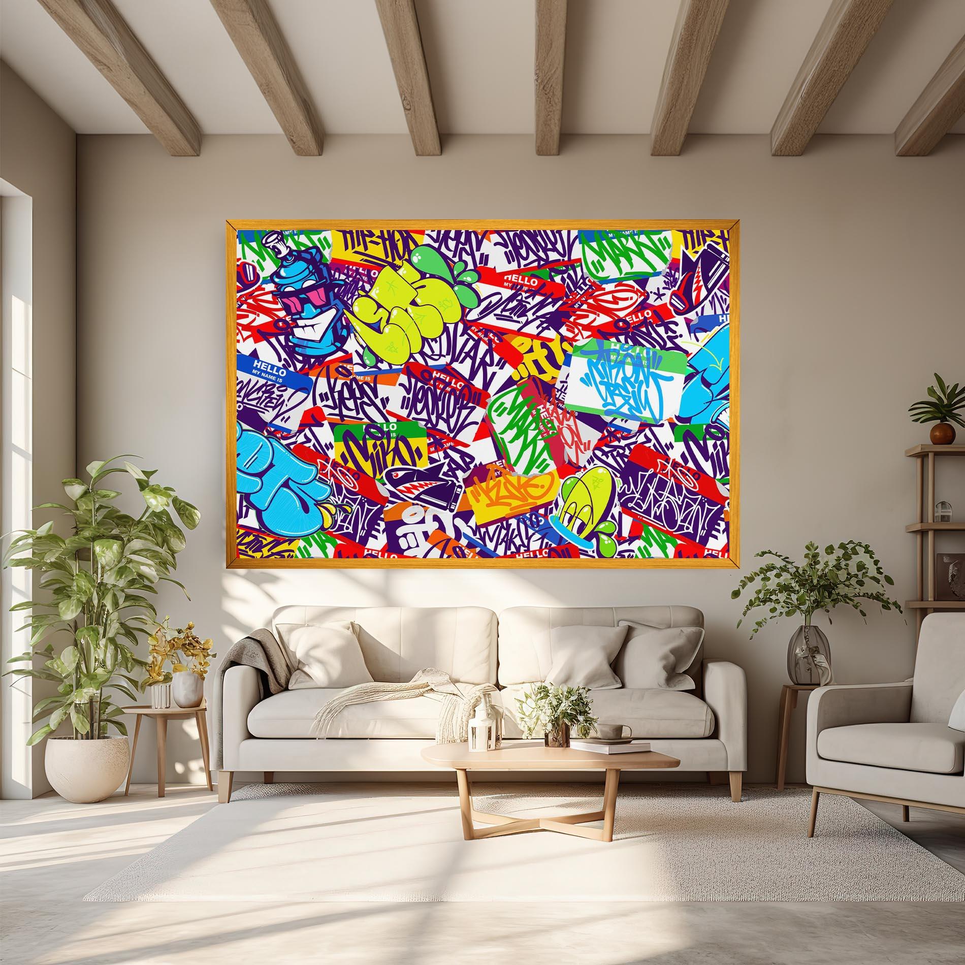 Vászonkép Hello Graffiti Name mockup 6