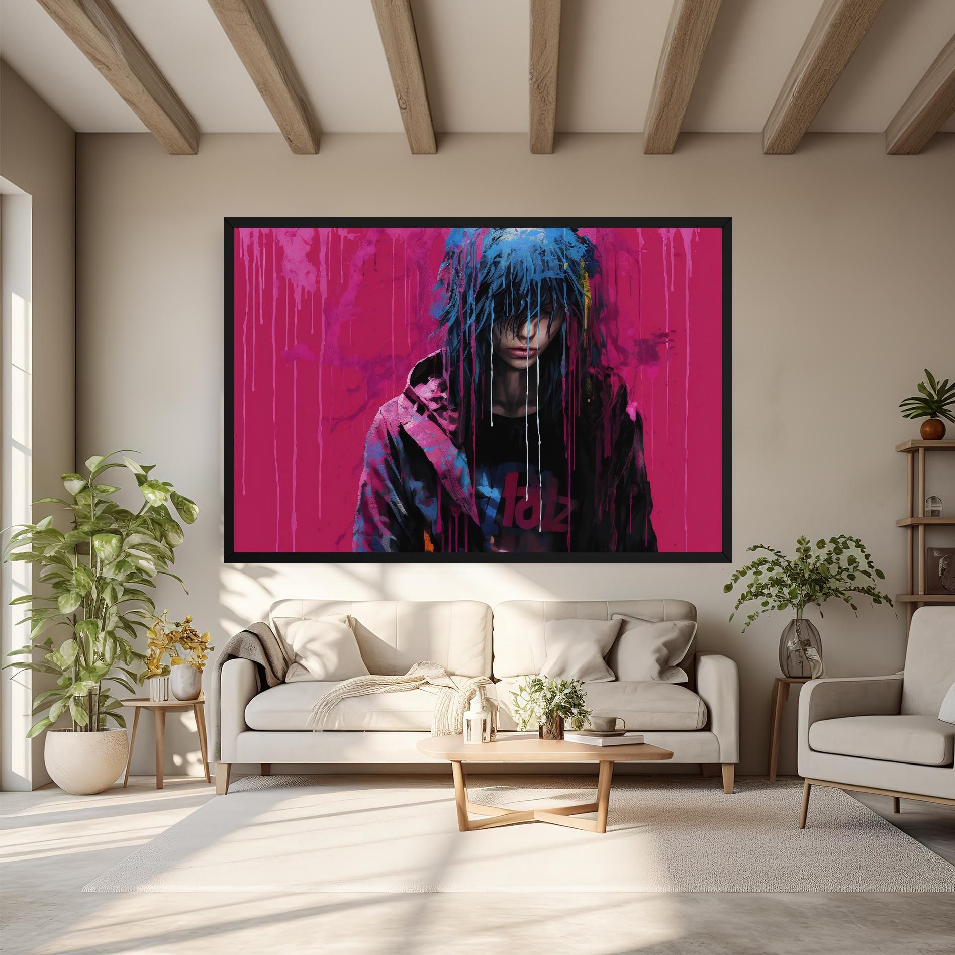 Blue Pink Falling Paint mockup 6