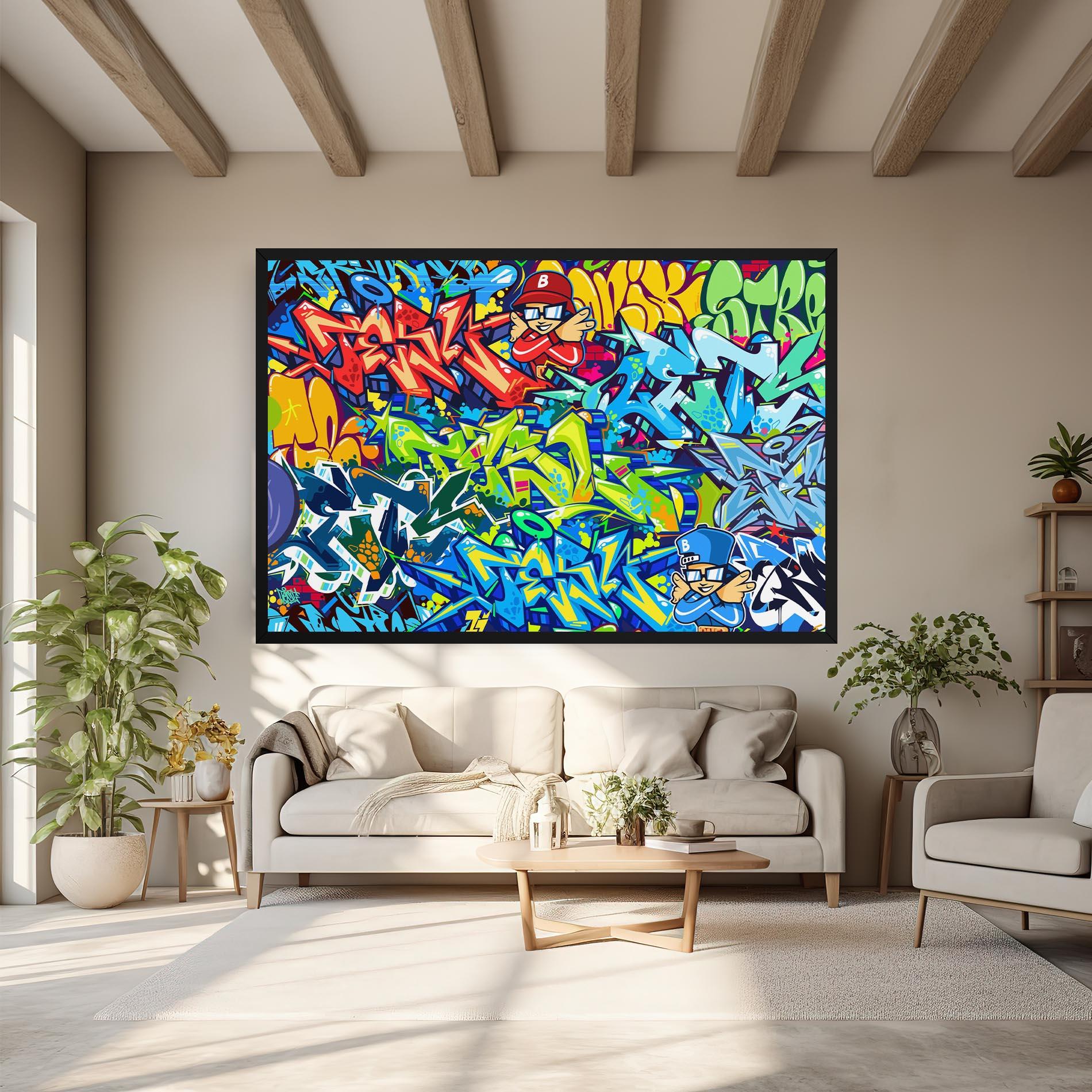 Vászonkép Colorful Graffiti mockup 6