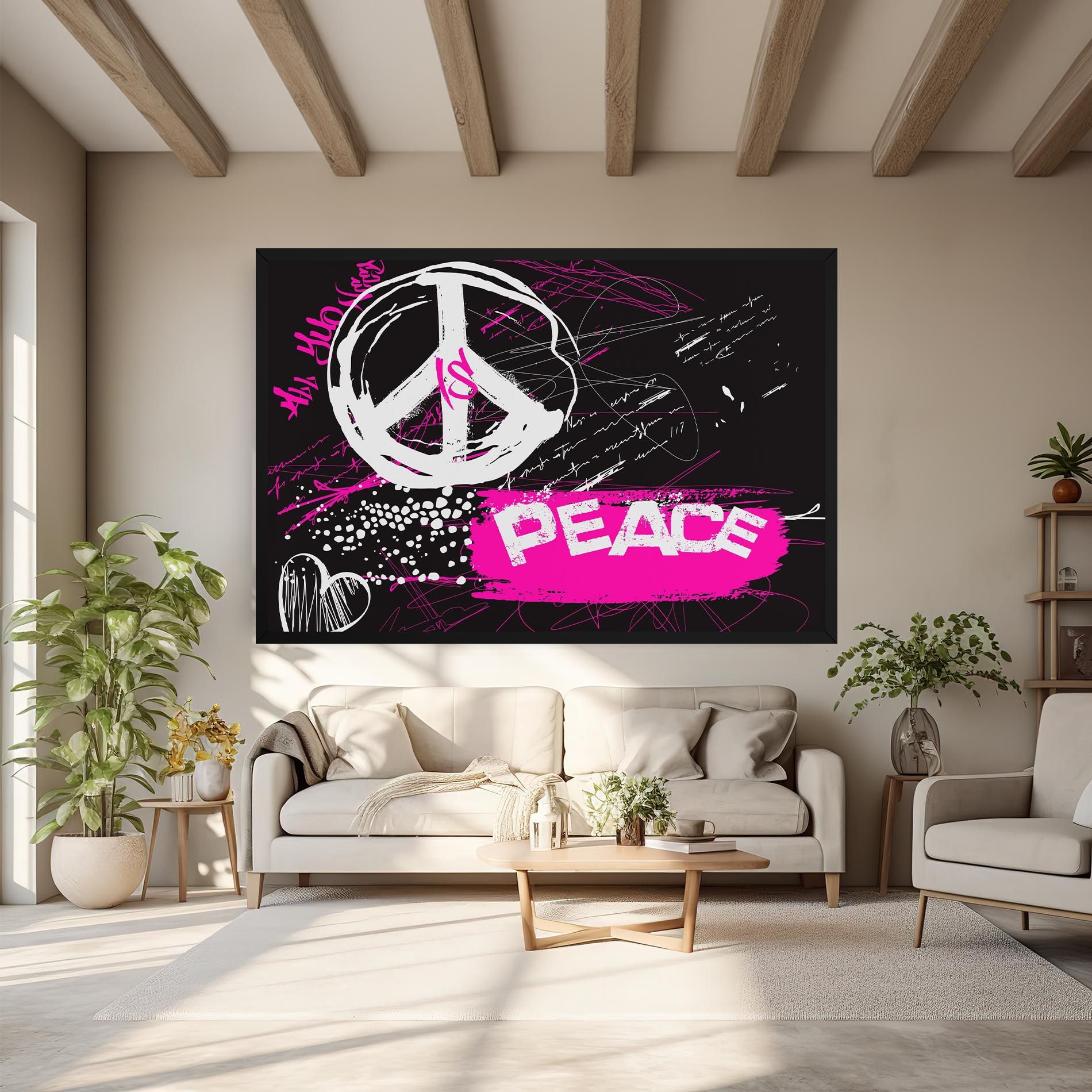 Graffiti Pink Peace mockup 6