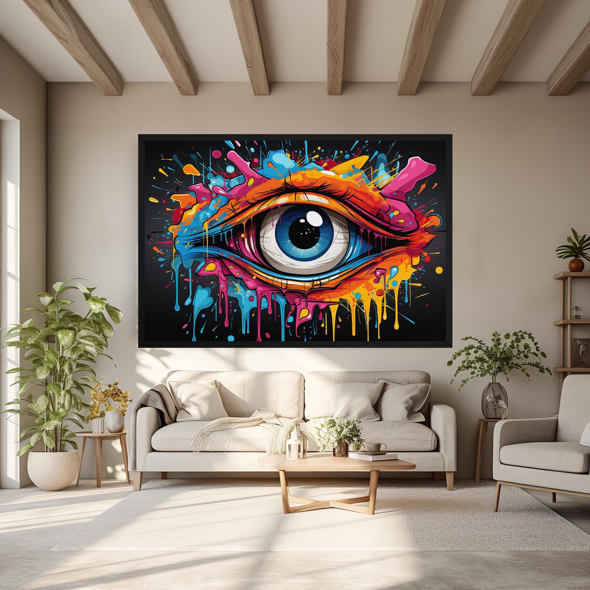 Vászonkép Graffitistyle Eye mockup 6