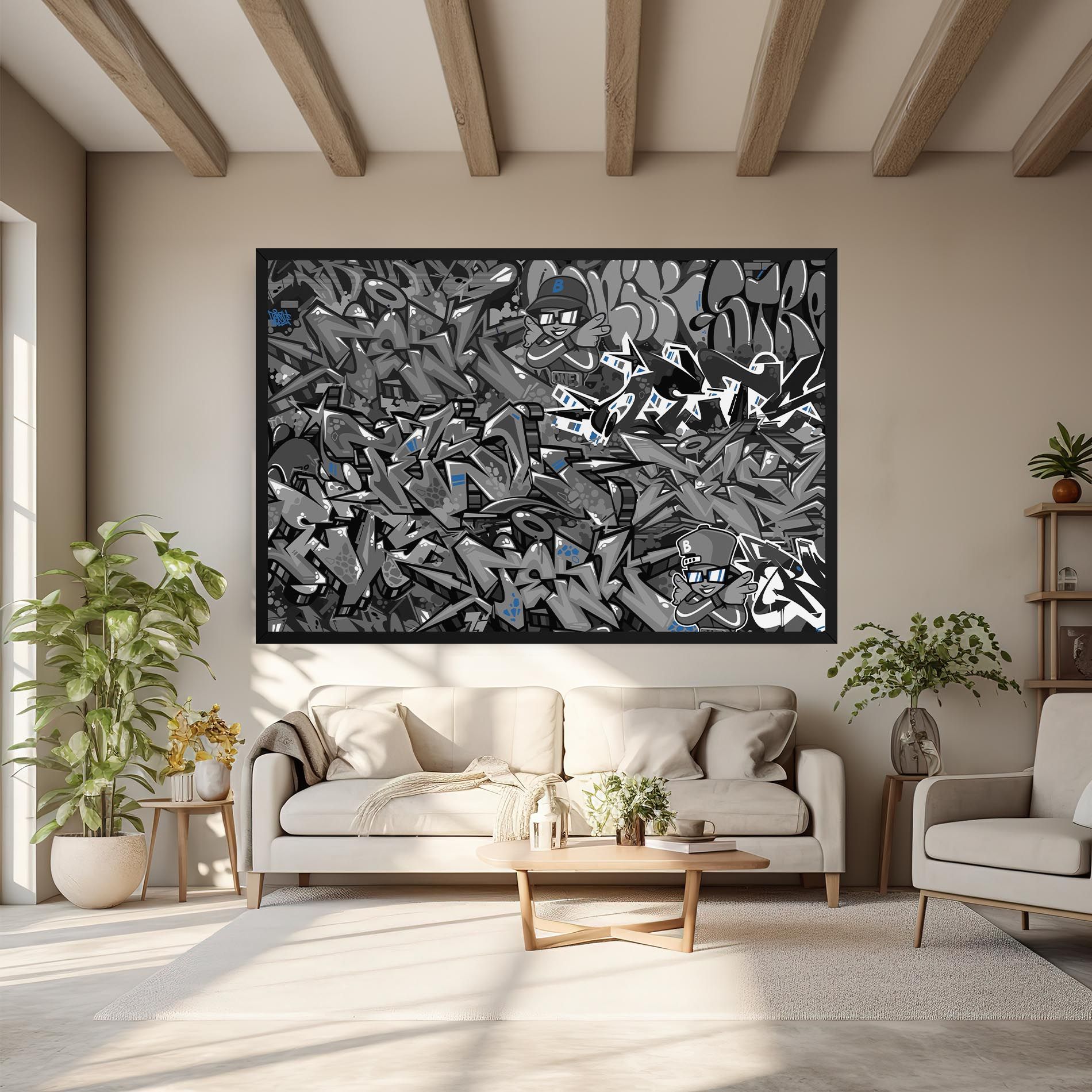 Grey Blue Graffiti mockup 6