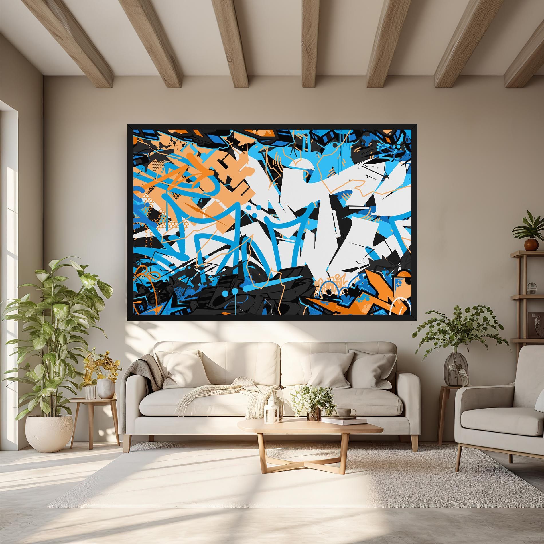 White Orange Graffiti mockup 6