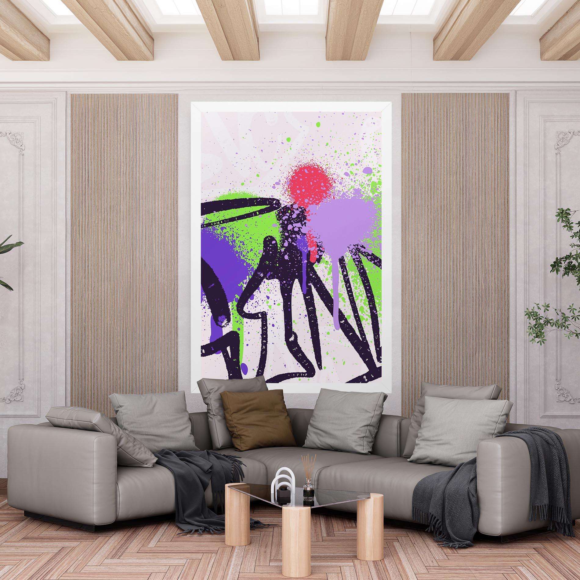 Vászonkép Green Purple Graffiti mockup 6