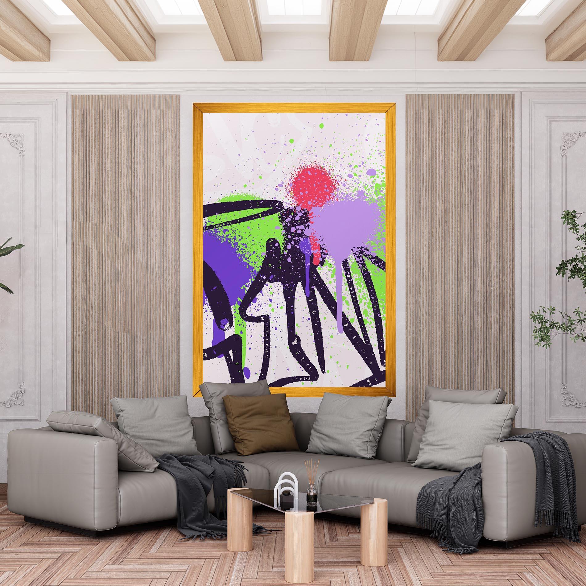 Vászonkép Green Purple Graffiti mockup 6