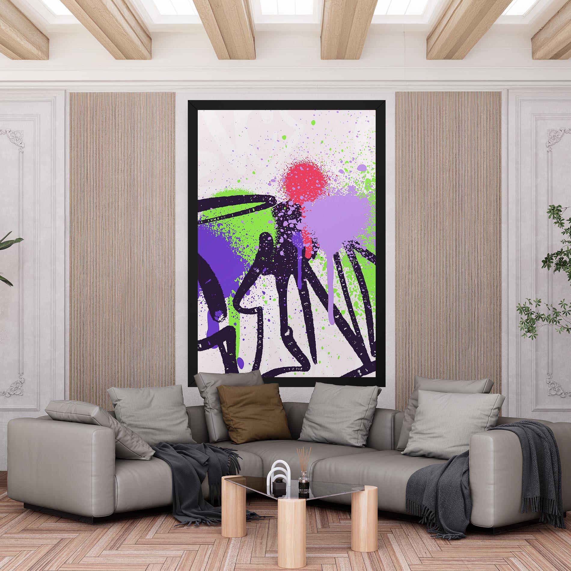 Vászonkép Green Purple Graffiti mockup 6