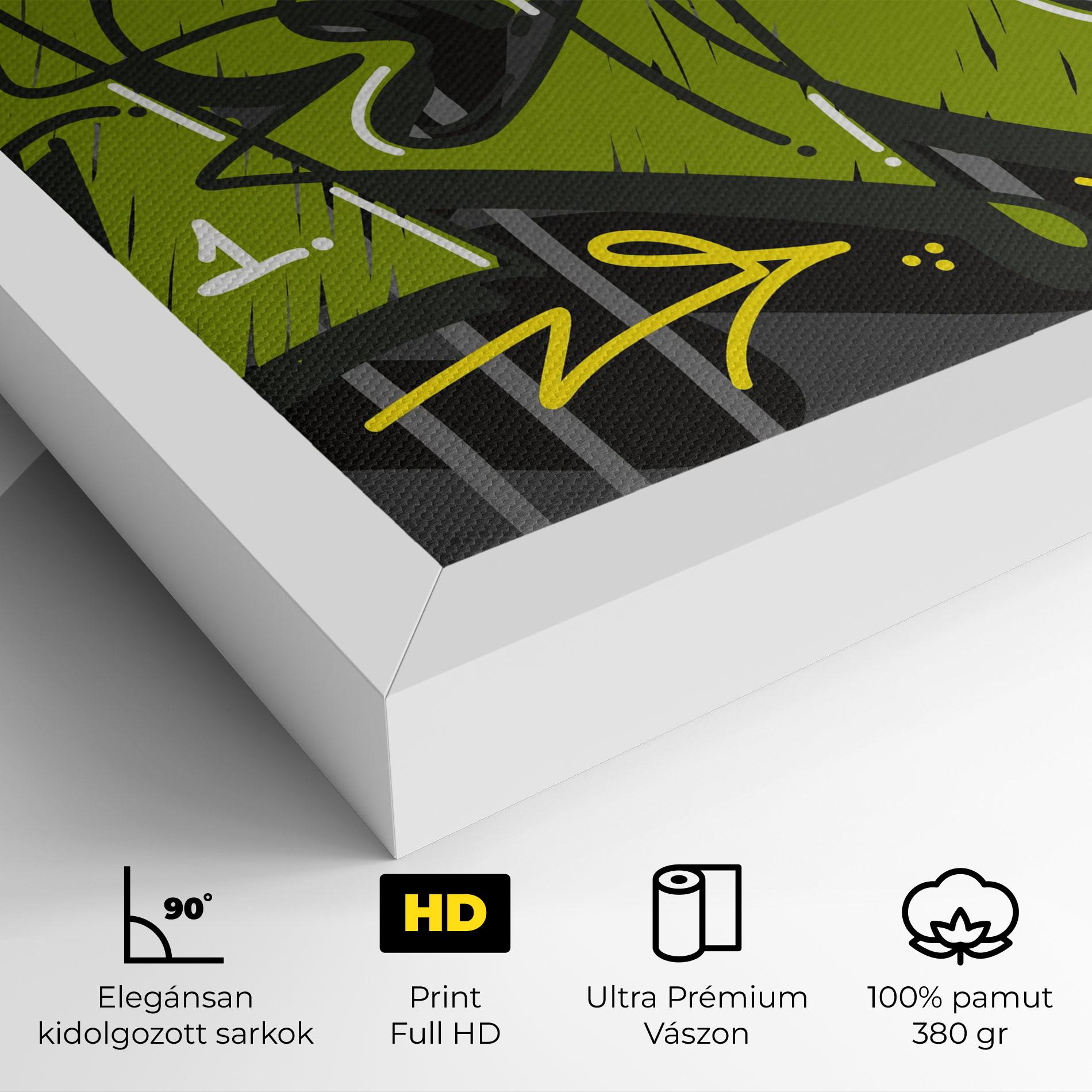 Vászonkép Green Grey Graffti mockup 4
