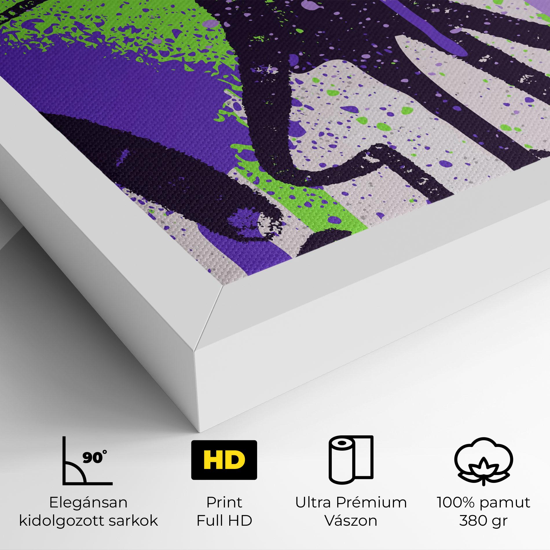 Vászonkép Green Purple Graffiti mockup 4