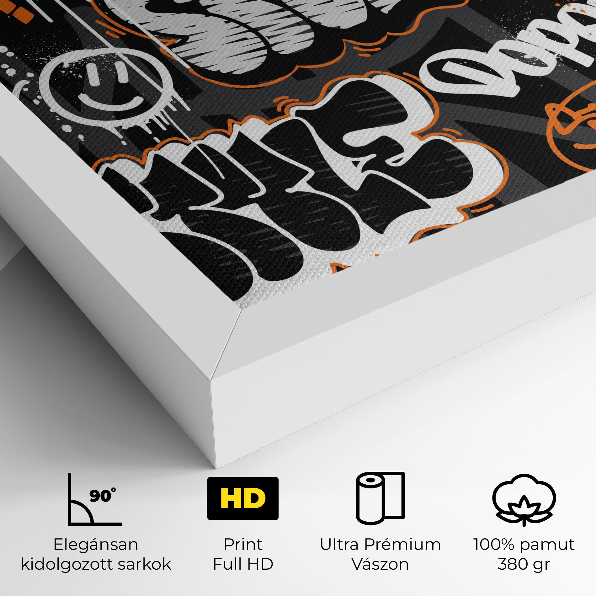 Vászonkép Orange Black Graffiti mockup 4