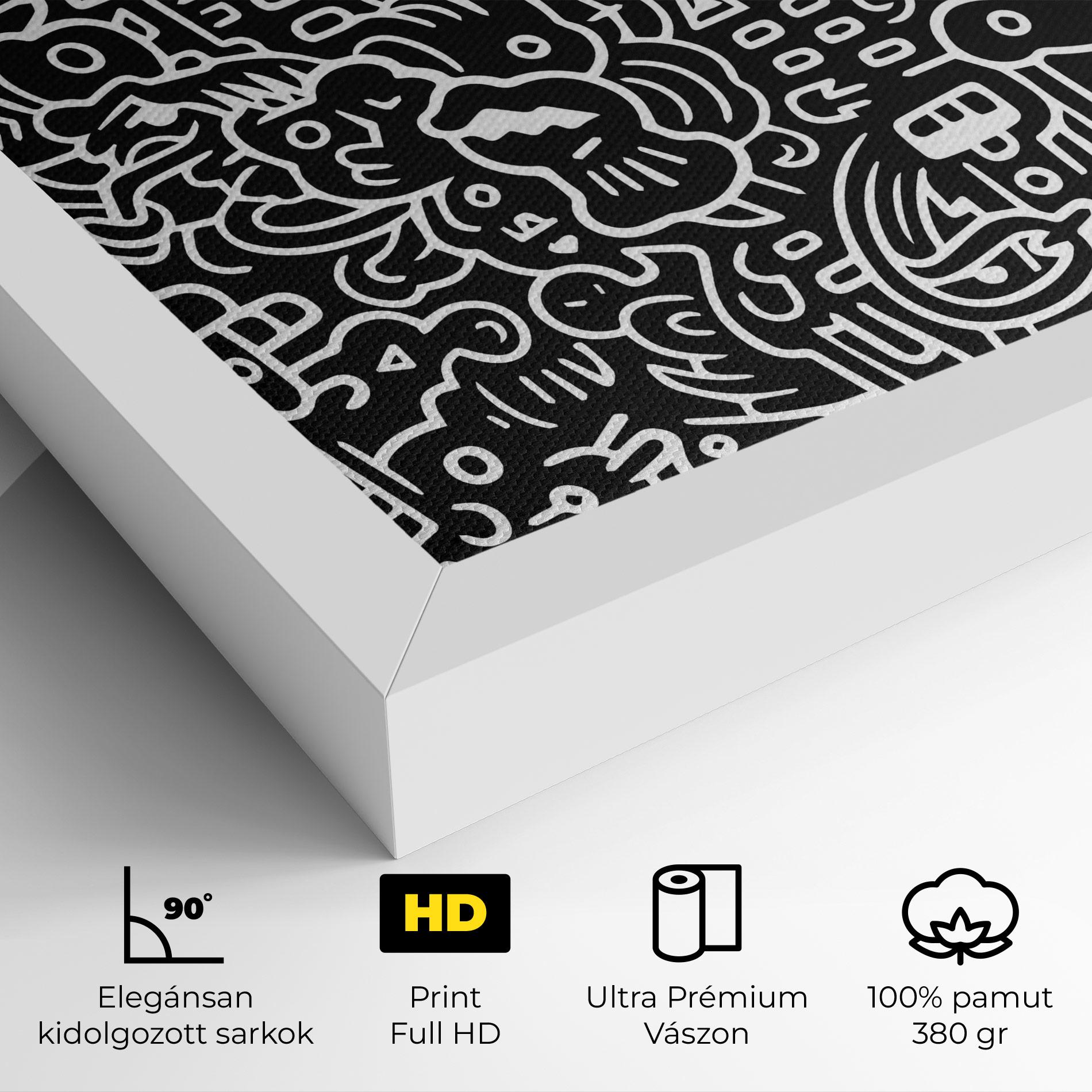 Vászonkép White Line Doodle mockup 4