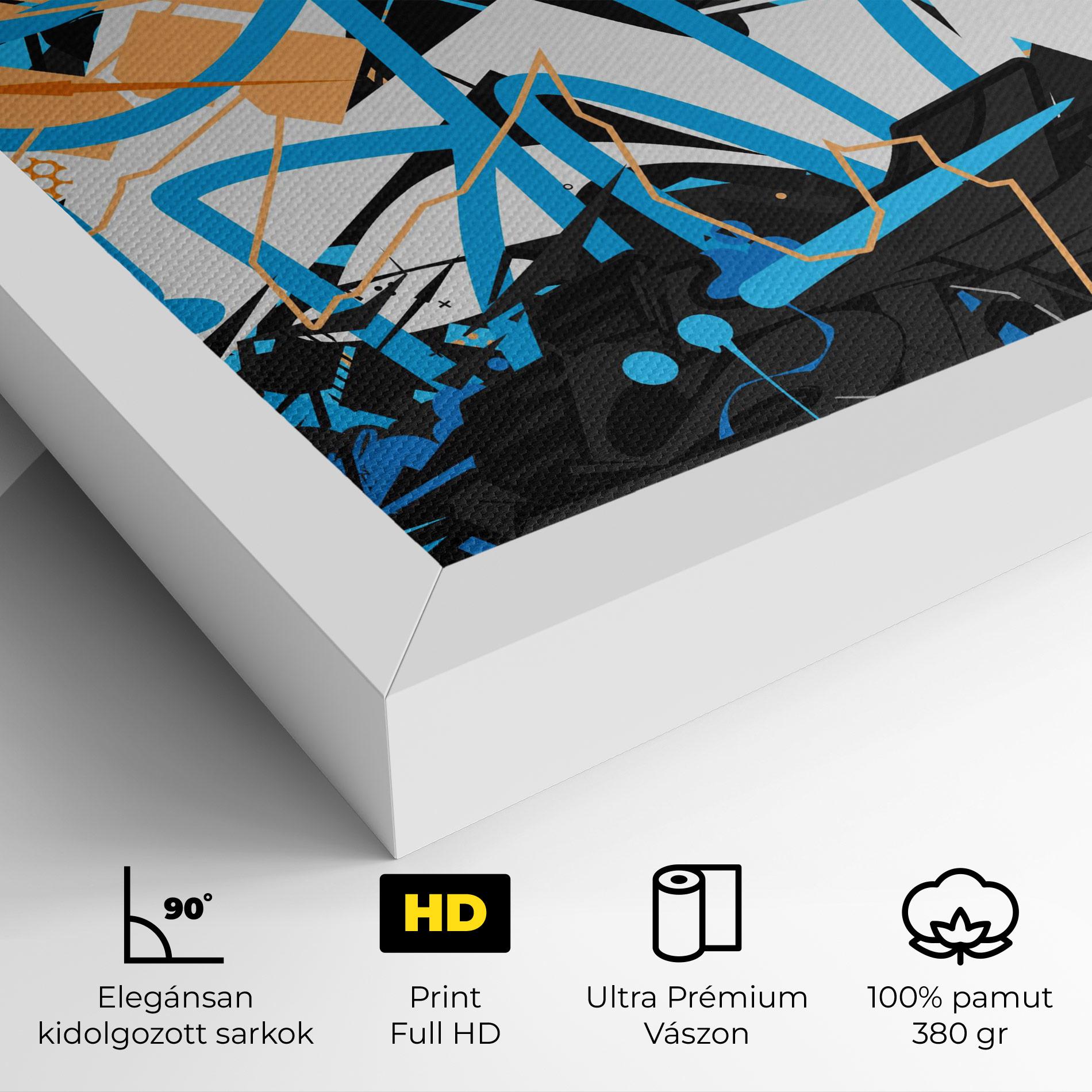 Vászonkép White Orange Graffiti mockup 4