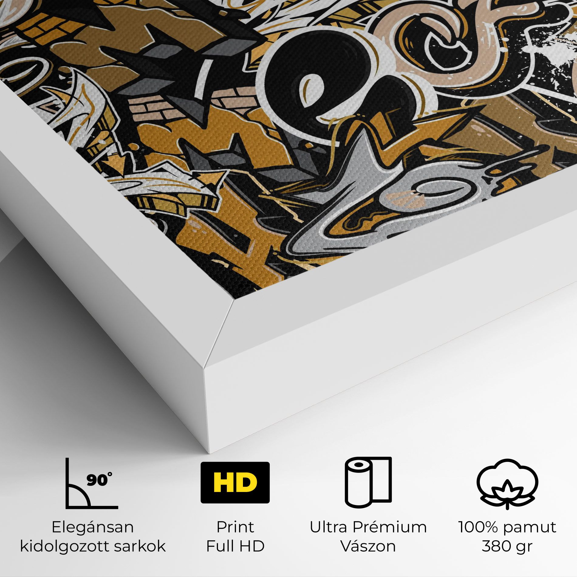 Yellow White Graffiti mockup 4