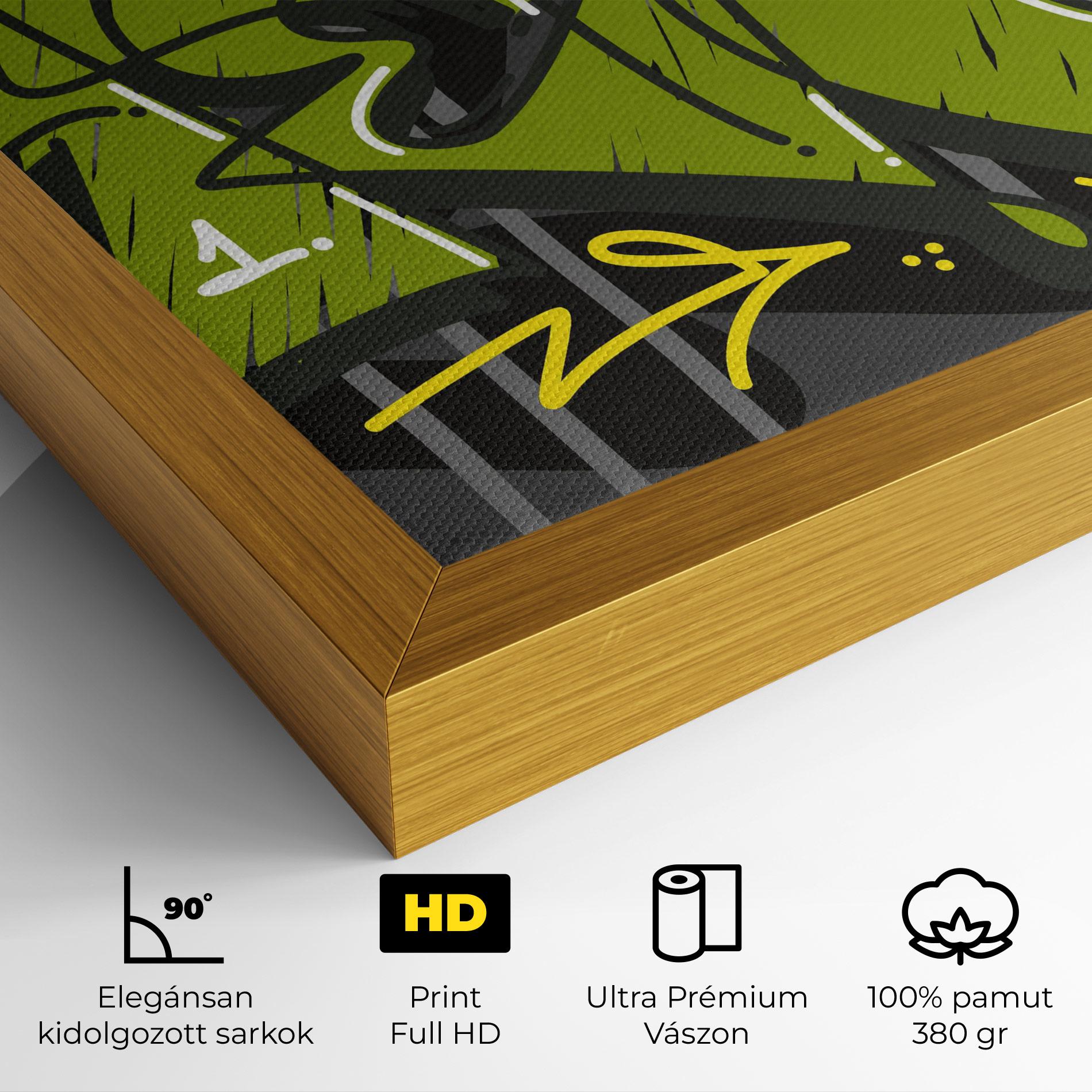 Vászonkép Green Grey Graffti mockup 4