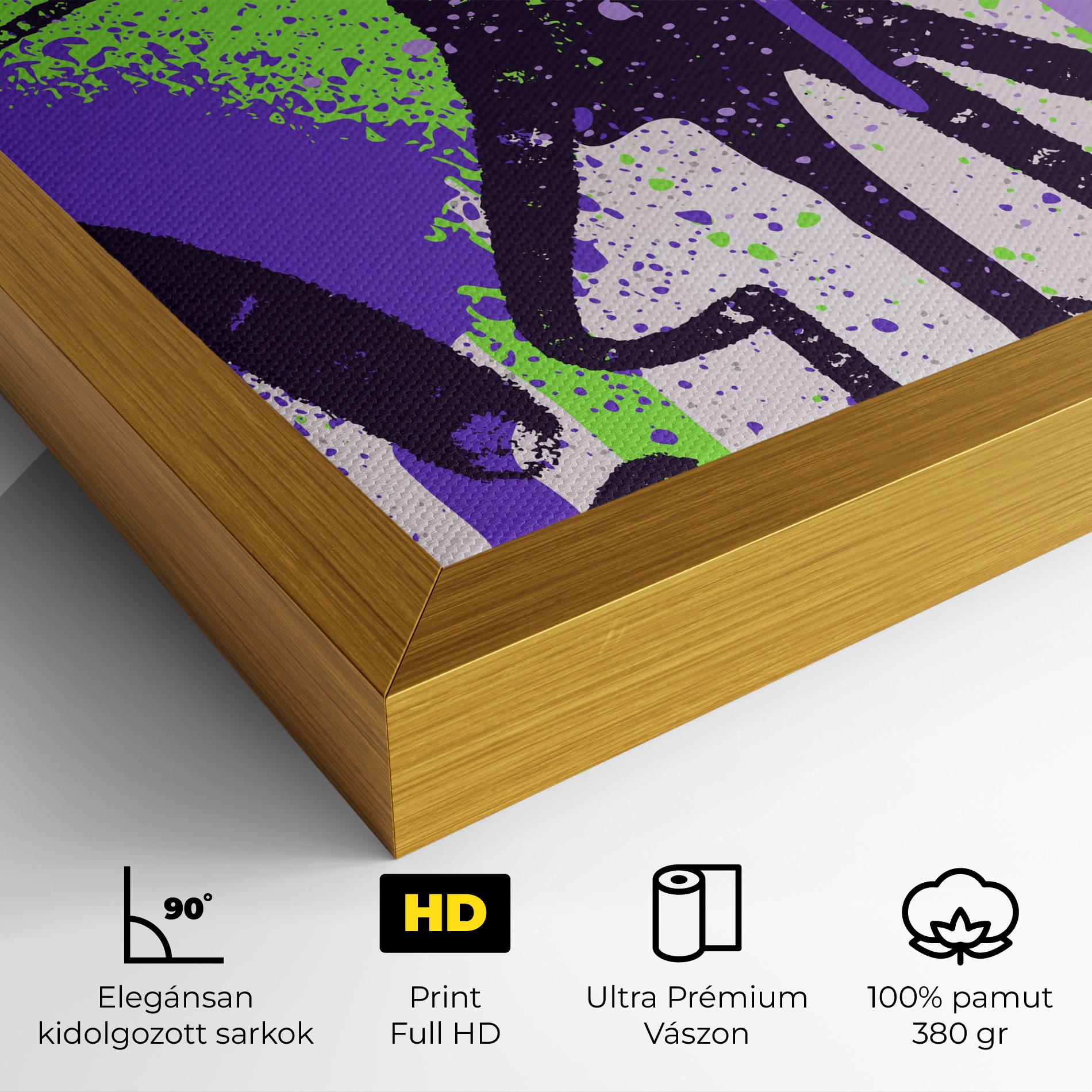Vászonkép Green Purple Graffiti mockup 4