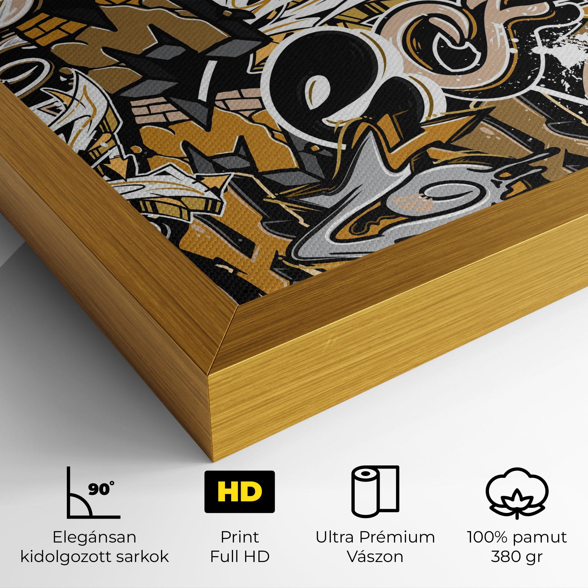 Vászonkép Yellow White Graffiti mockup 4