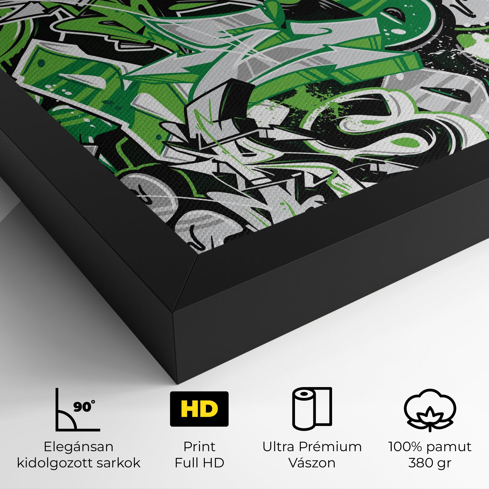 Vászonkép Green Graffiti Letters mockup 4