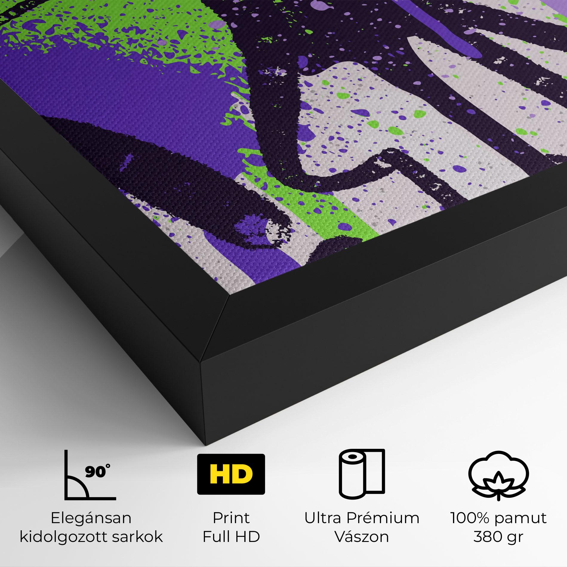 Vászonkép Green Purple Graffiti mockup 4