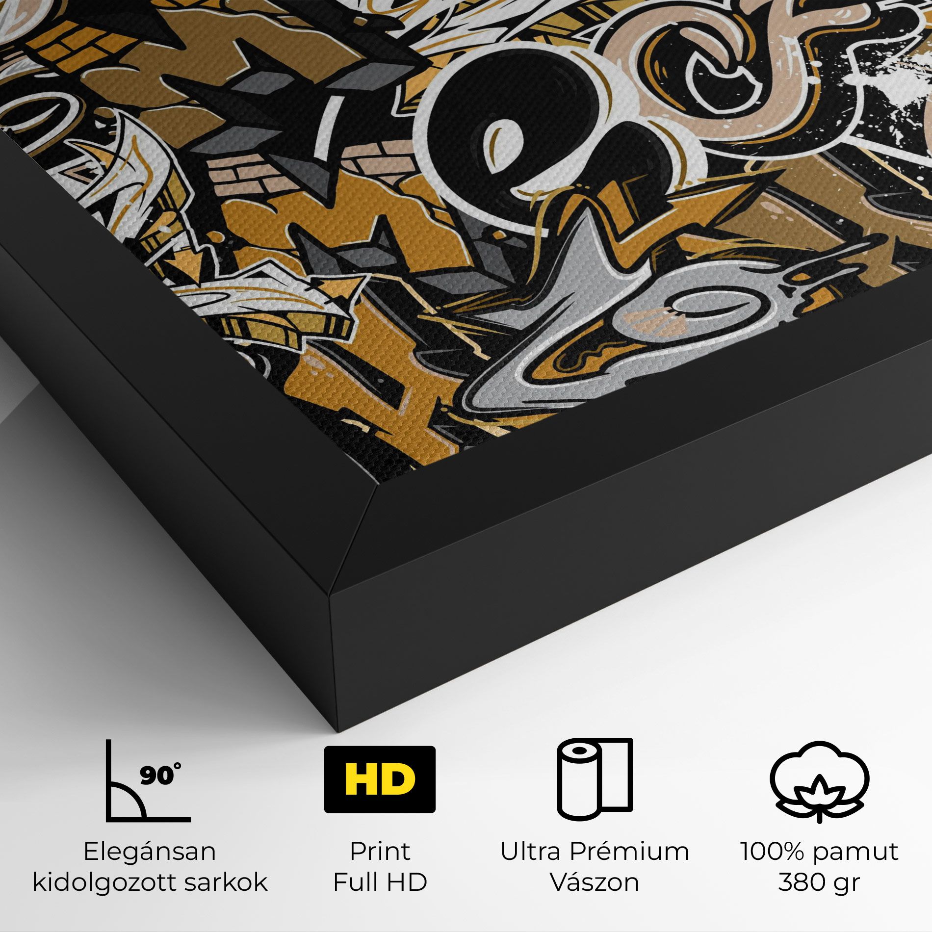 Yellow White Graffiti mockup 4